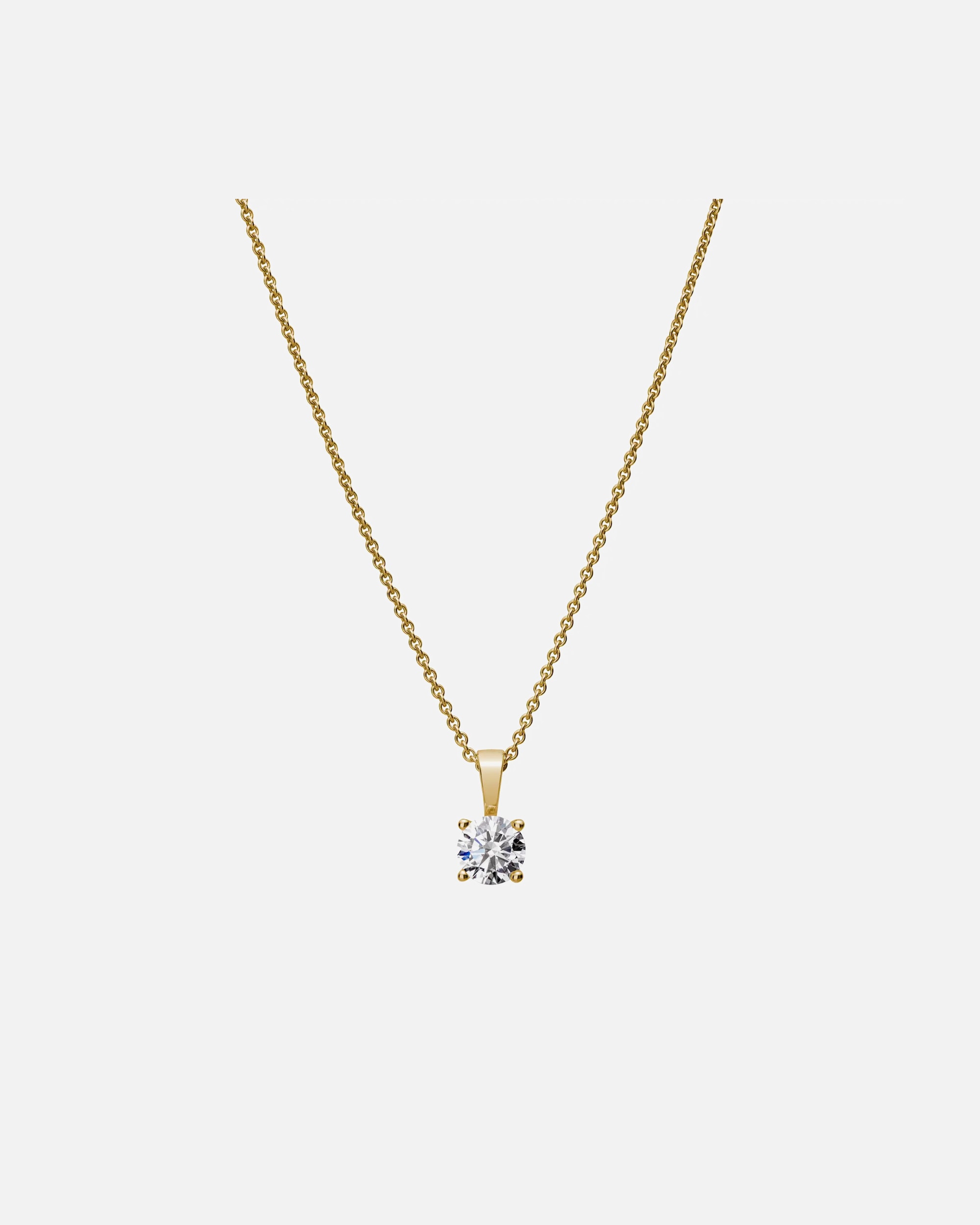 Halskette für Weiblich Lyomi Default Brand Line Anhänger mit Kette 585/- Gold Diamant Lab Grown weiß 0,75ct. gelb vergoldet