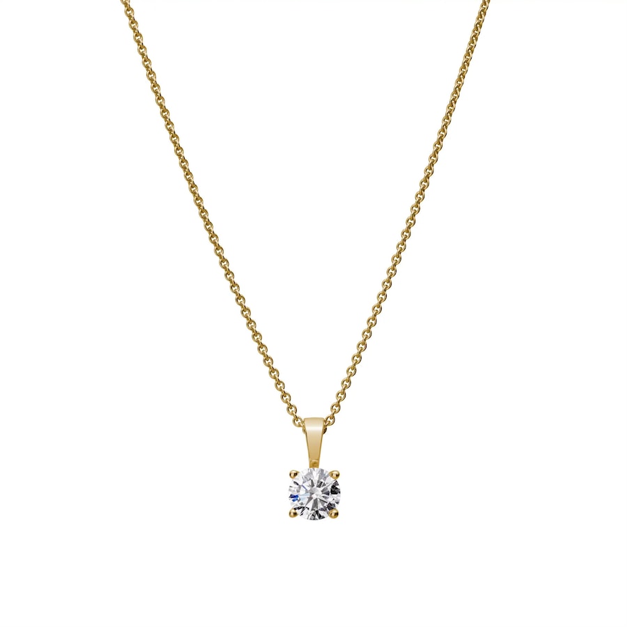 Lyomi Anhänger mit Kette 585/- Gold Diamant Lab Grown weiß 0,75ct. gelb vergoldet Damen