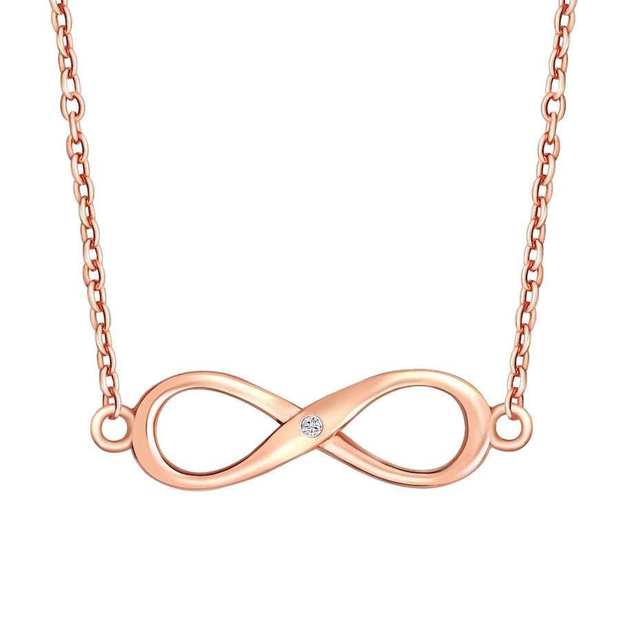 Lulu & Jane Diamant-Kette Infinity Sterling Silber Diamant in Roségold 50 cm + 5 Damen
