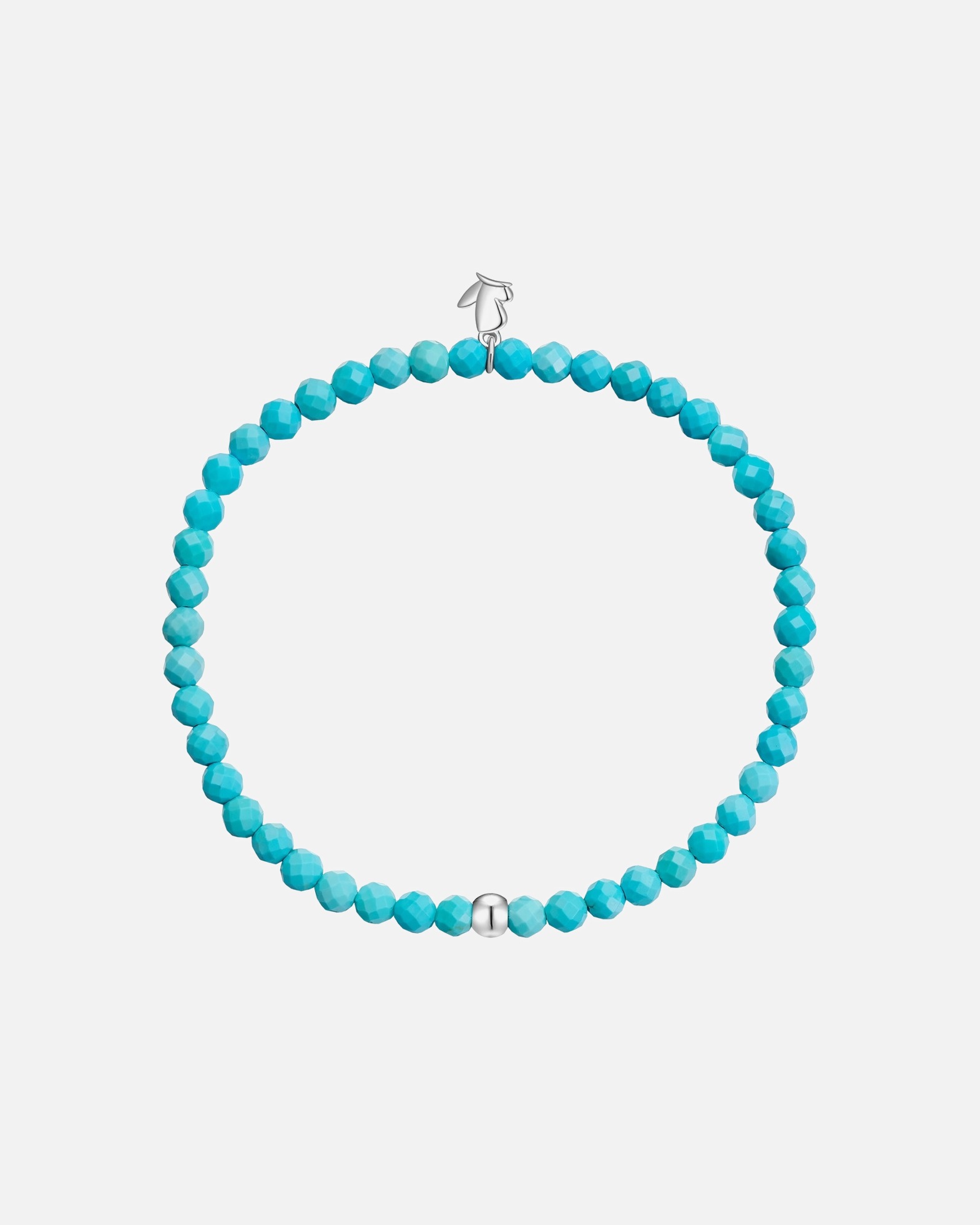 Armband für Weiblich Glanzstücke München Edelsteinarmband aus Edelstahl in Silber mit Türkis (rek.) 17,0 cm