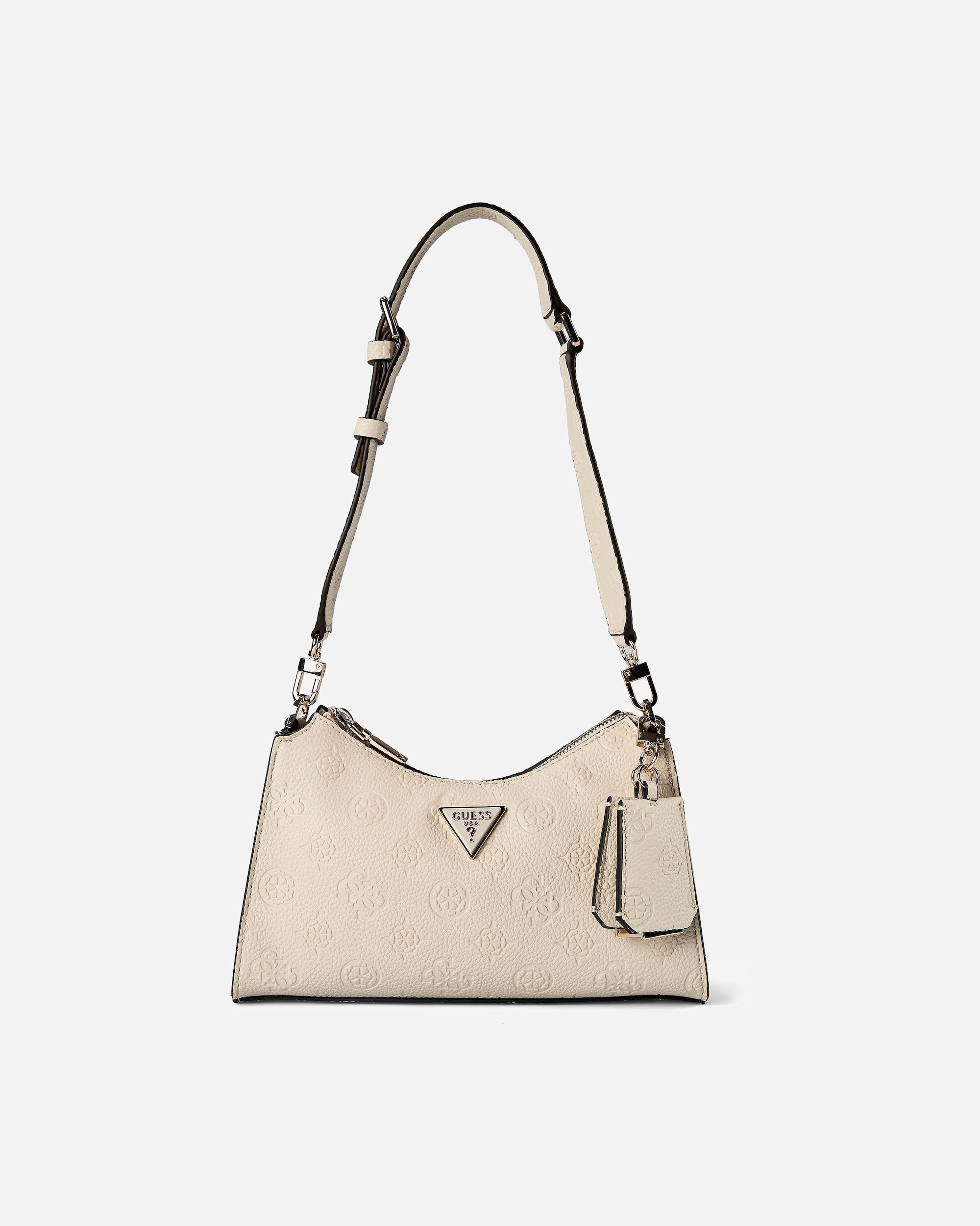 Handtasche für Weiblich Guess Handtasche Cresidia II Top Zip Shldr off white logo