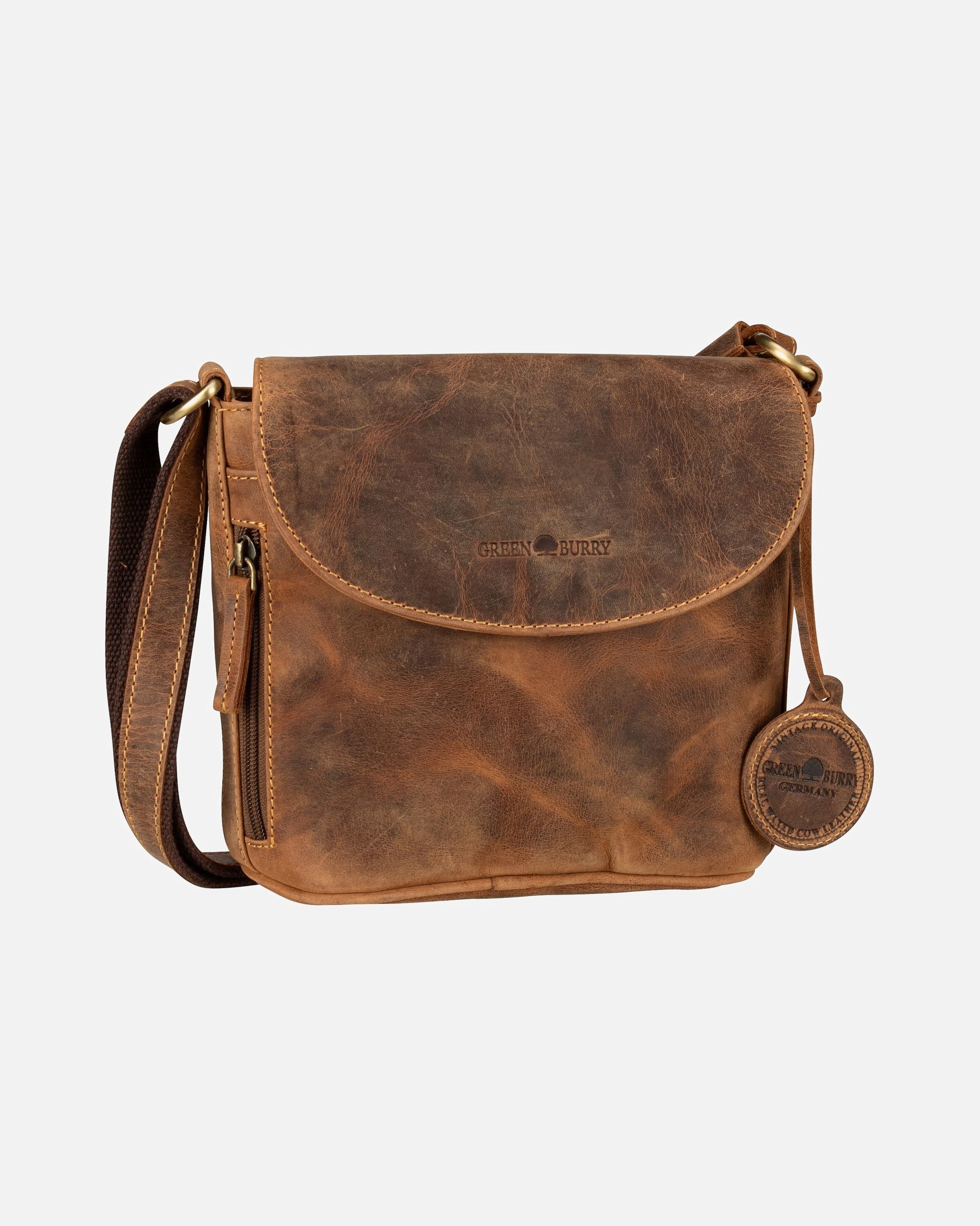 Umhängetasche für Weiblich Greenburry Umhängetasche Vintage Sattelbraun