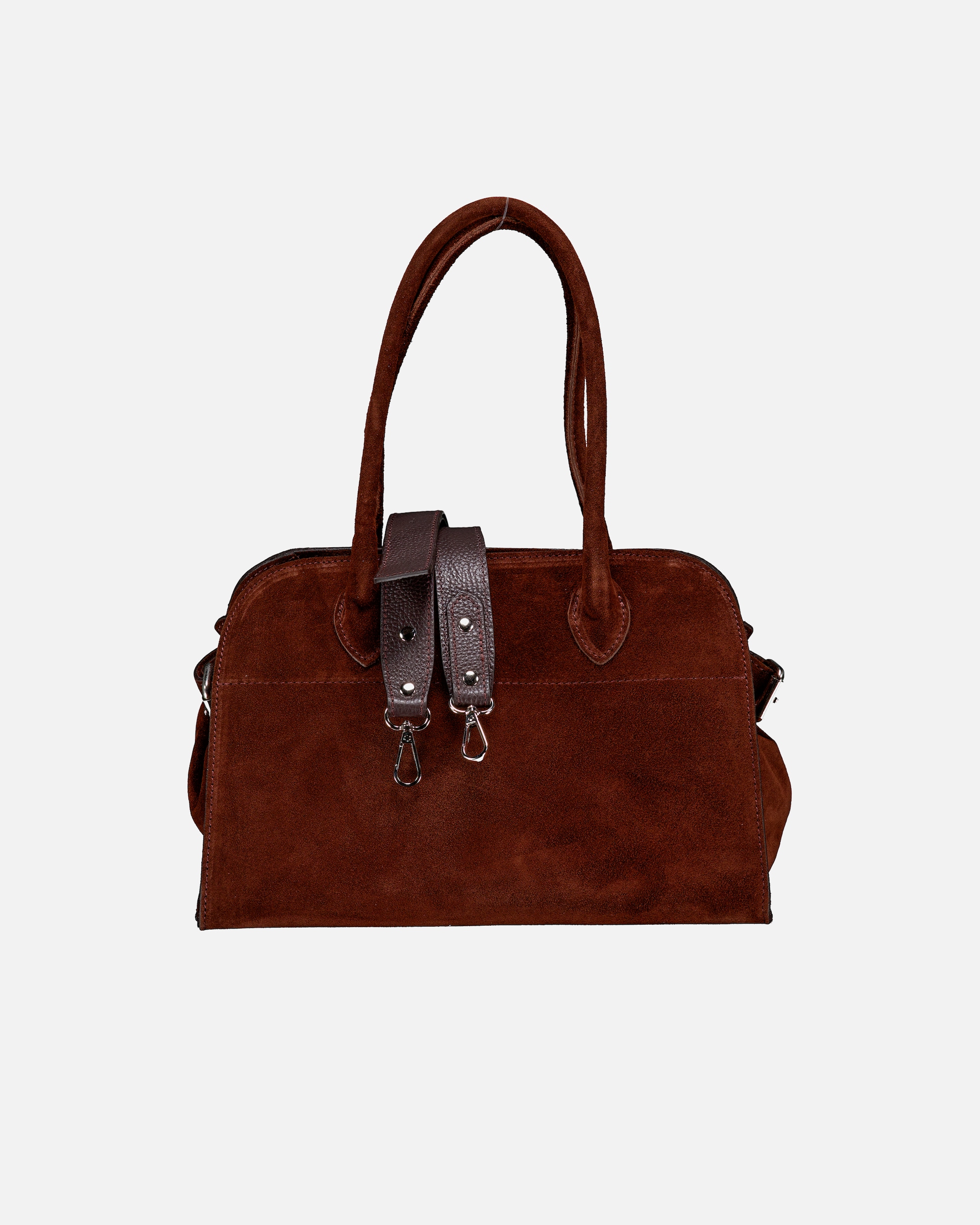 Tasche für Weiblich Hausfelder Manufaktur Tasche Velours Dunkelbraun