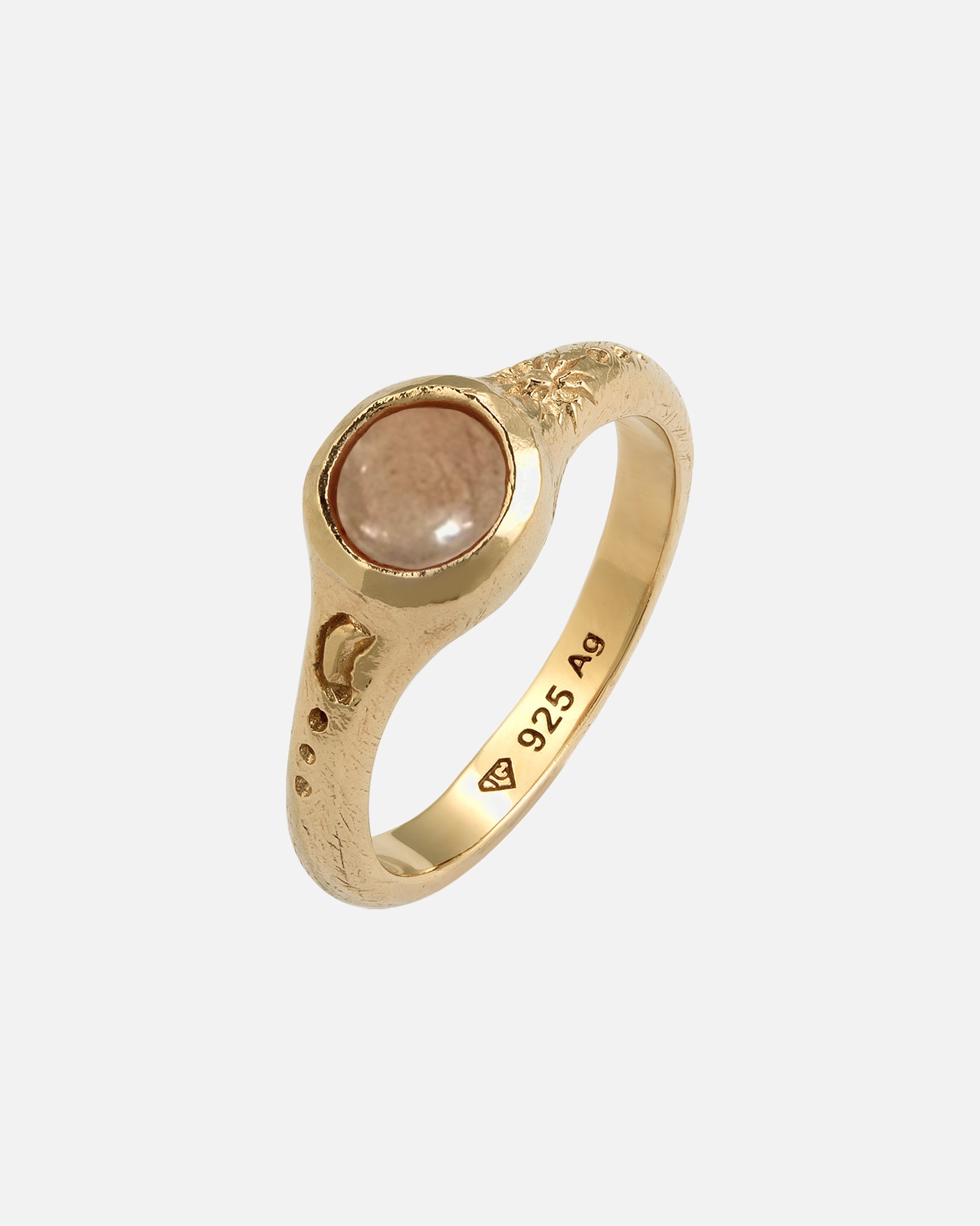 Ring für Weiblich Haze & Glory Default Brand Line Sonnenstein Orange 925 Sterling Silber vergoldet - De La Ray 52