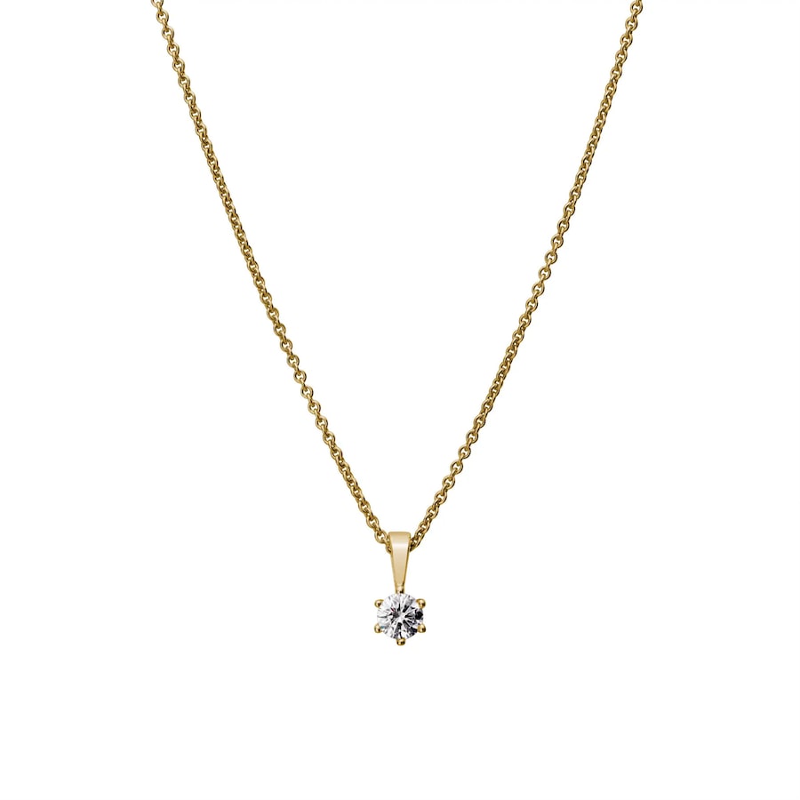 Lyomi Anhänger mit Kette 585/- Gold Diamant Lab Grown weiß 0,25ct. gelb vergoldet Damen