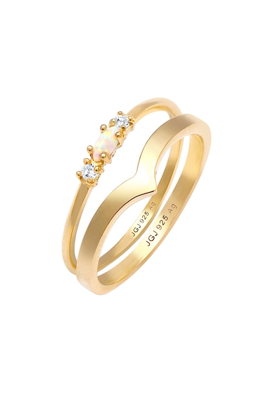 Elli Set Marquise Opal Zirkonia Dreieck 925 Silber 52 Damen