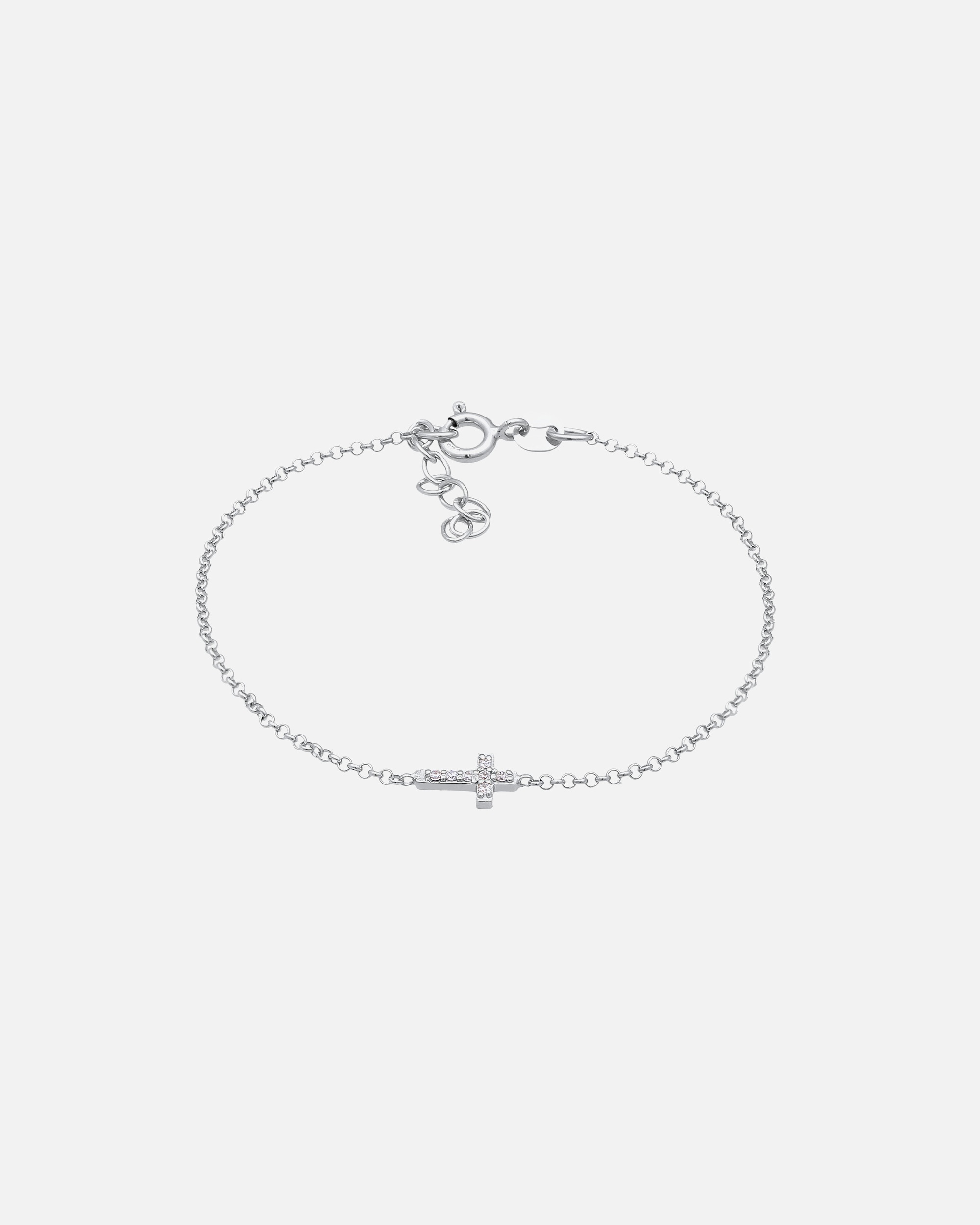 Armband für Weiblich Elli Mädchen Kreuz Zirkonia Religion 925 Silber silberfarben