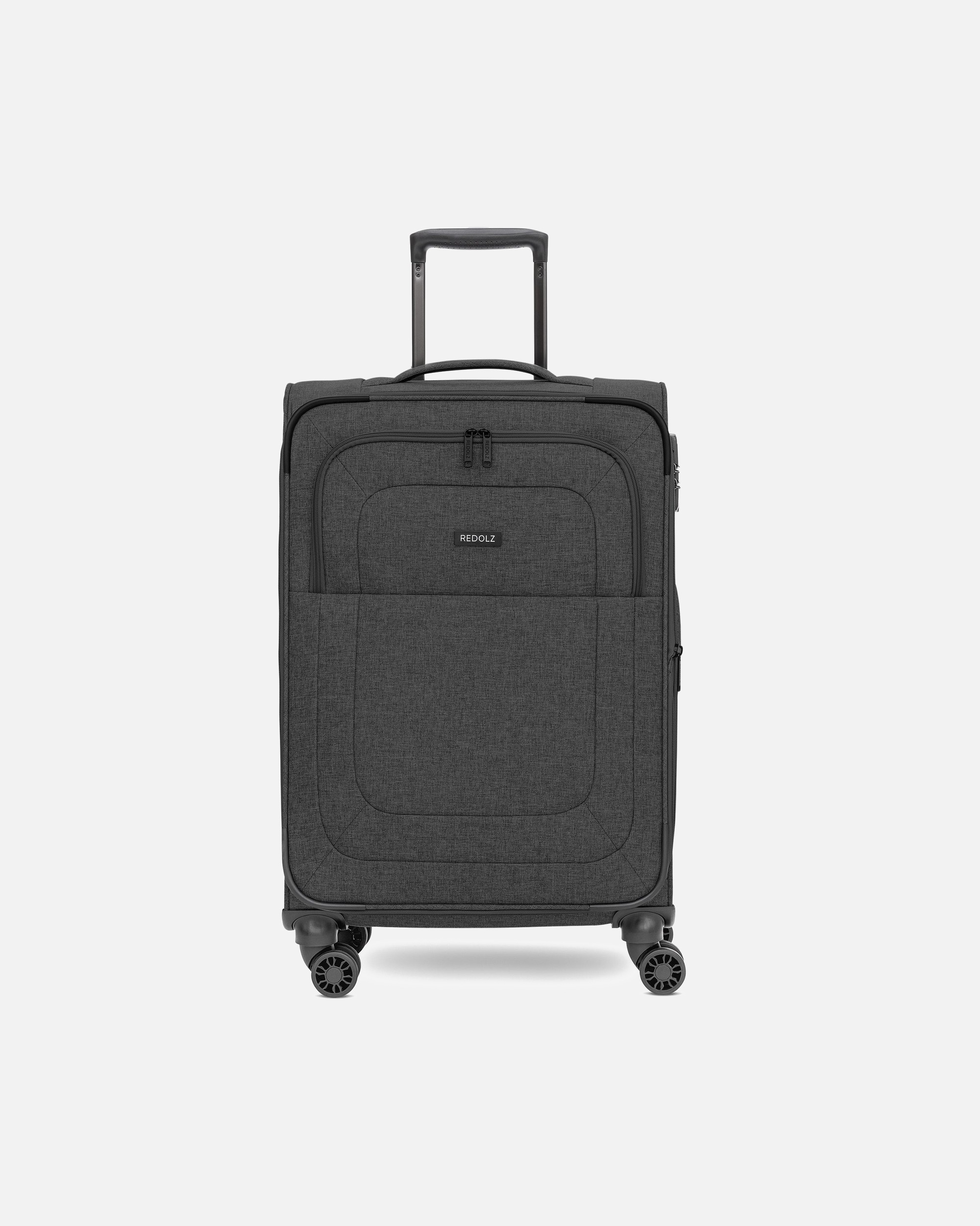 Trolley für Männlich Redolz Essentials 12 MEDIUM 4-Rollen Trolley 67 cm mit Dehnfalte black2