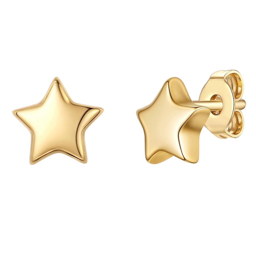 Lulu & Jane Ohrstecker Stern aus Messing in gelbgold 8,1 mm Damen