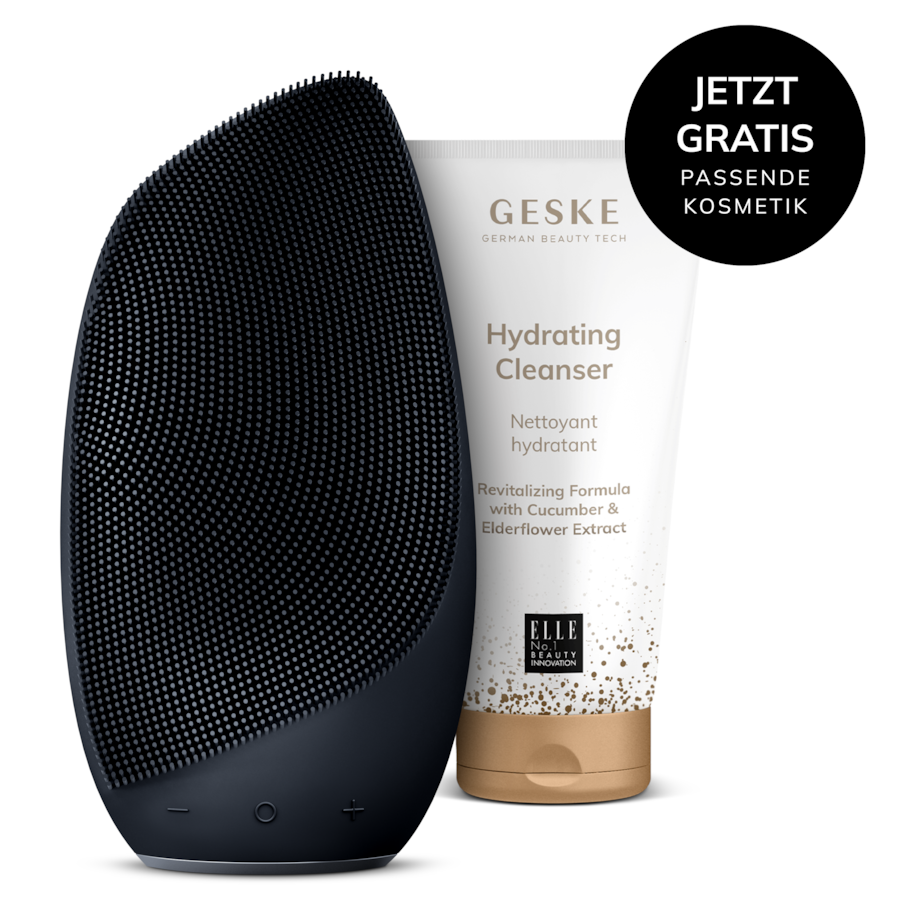 GESKE Sonic Thermo Facial Brush | 6 in 1 Farbe: Black + Gratis Kosmetik