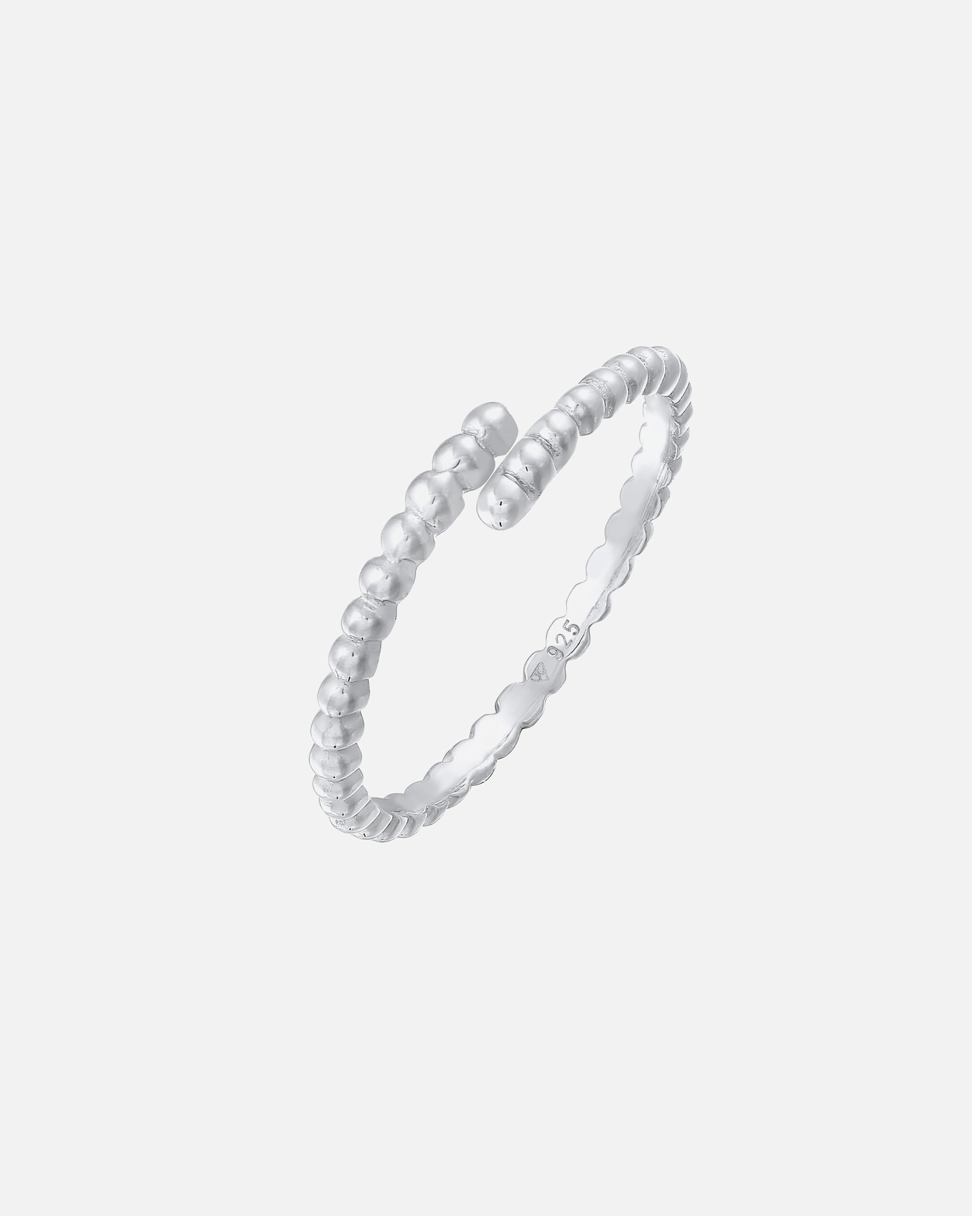 Ring für Weiblich Elli Kugel Design Offen Verstellbar 925 Ring silberfarben