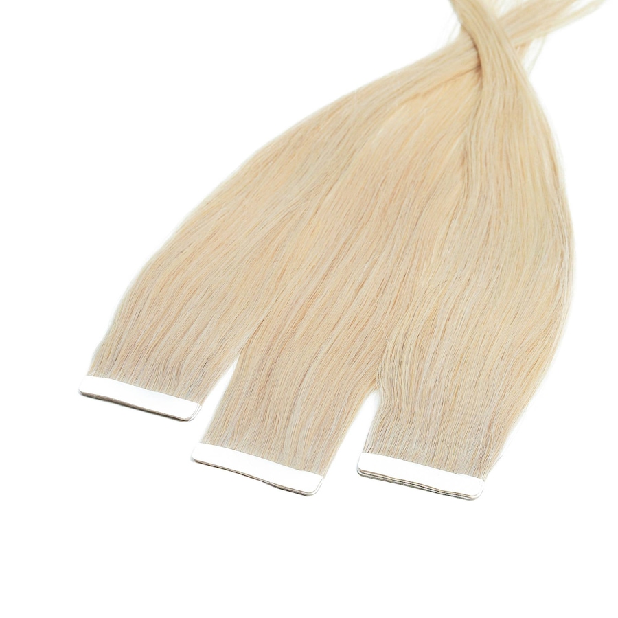 hair2heart Tape Extensions Echthaar #10/1 Hell-Lichtblond Asch 40cm Nude Damen