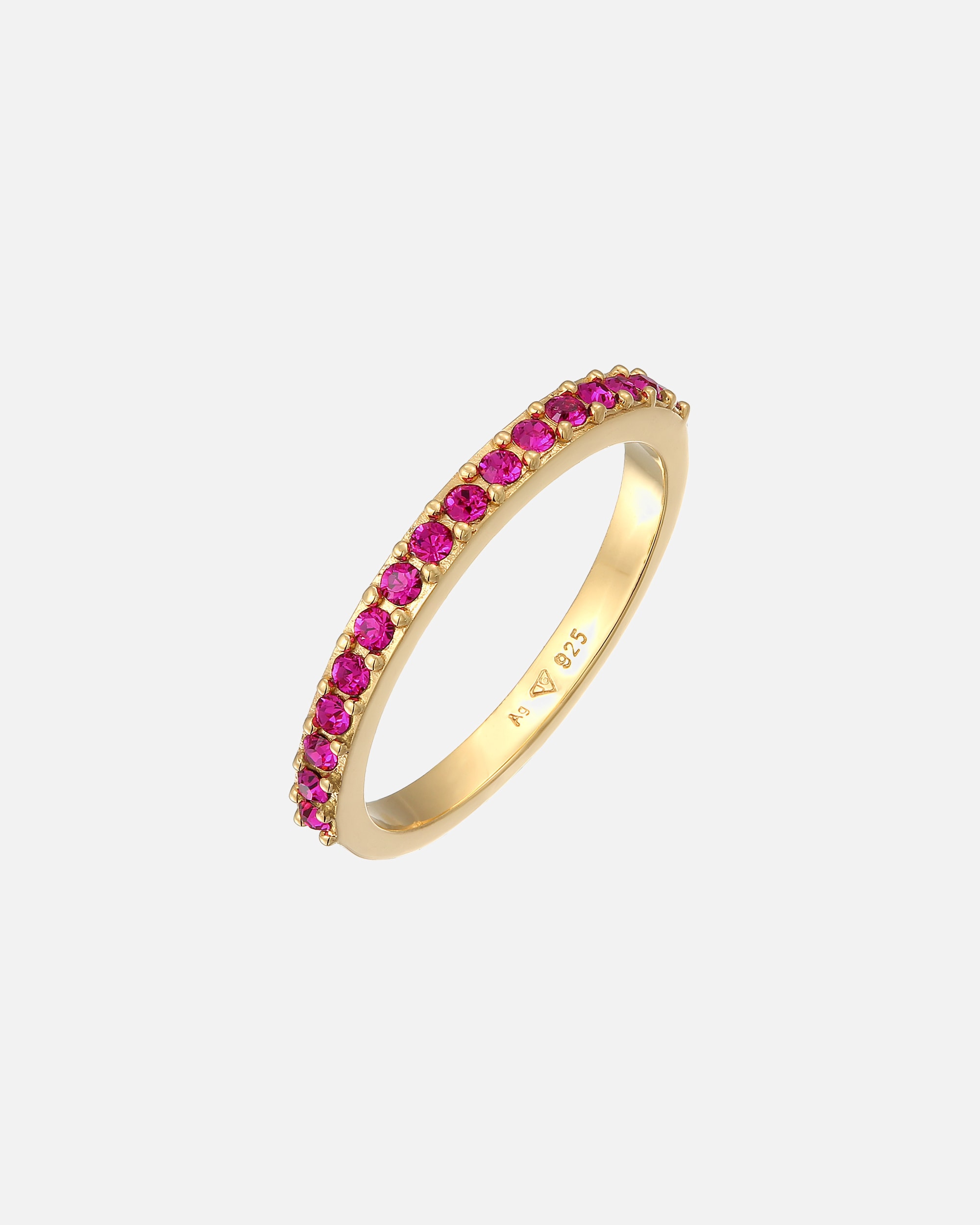 Ring für Weiblich Elli Bandring Memoire Glas Kristalle 925 Silber vergoldet 52