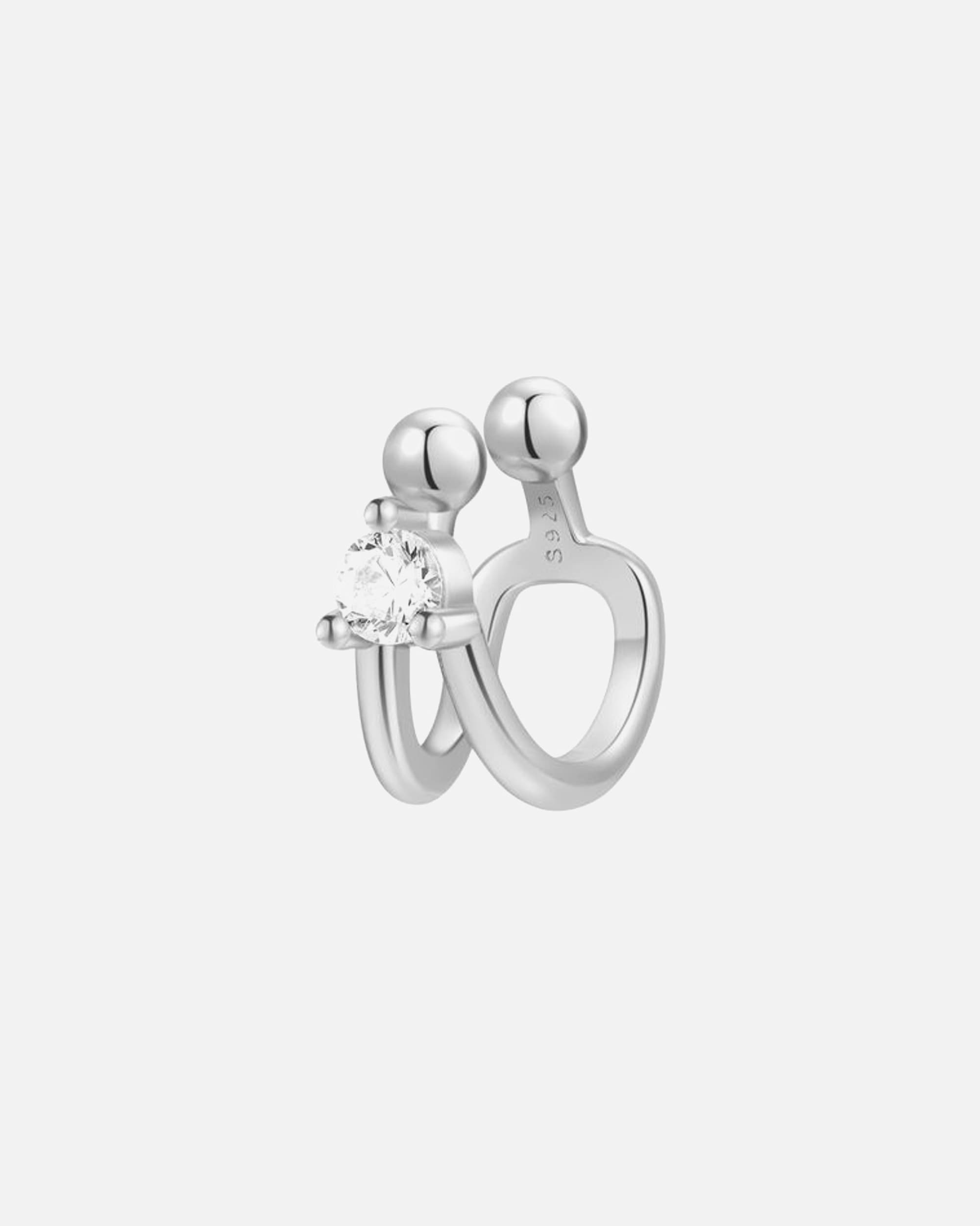 Ear Cuff für Weiblich Hey Happiness Default Brand Line Ear Cuff mit Zirkonia, aus 925er Sterling Silber Silber