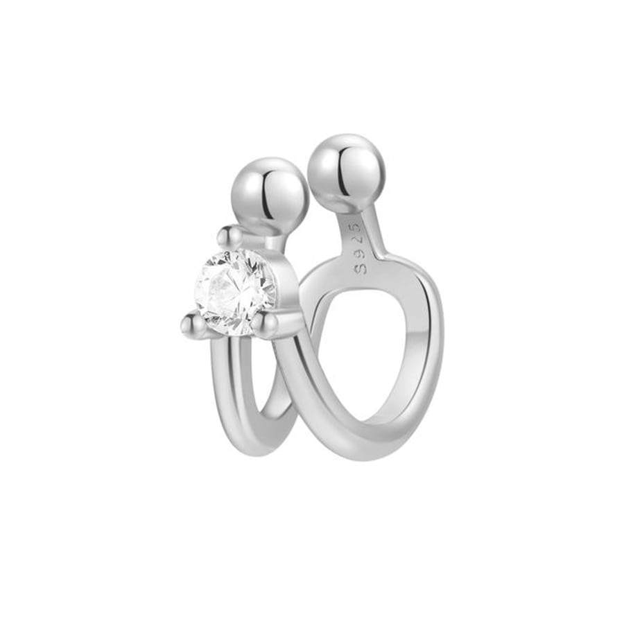 Hey Happiness Ear Cuff mit Zirkonia, aus 925er Sterling Silber Damen