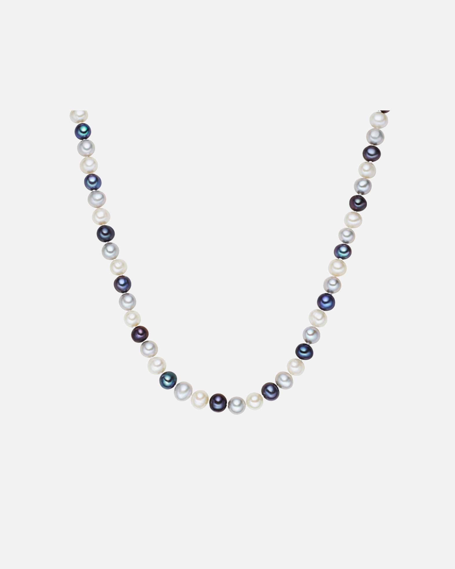 Halskette für Weiblich Valero Pearls Perlen-Kette aus Sterling Silber in silber mit Süßwasser-Zuchtperle 40 cm + 5 cm