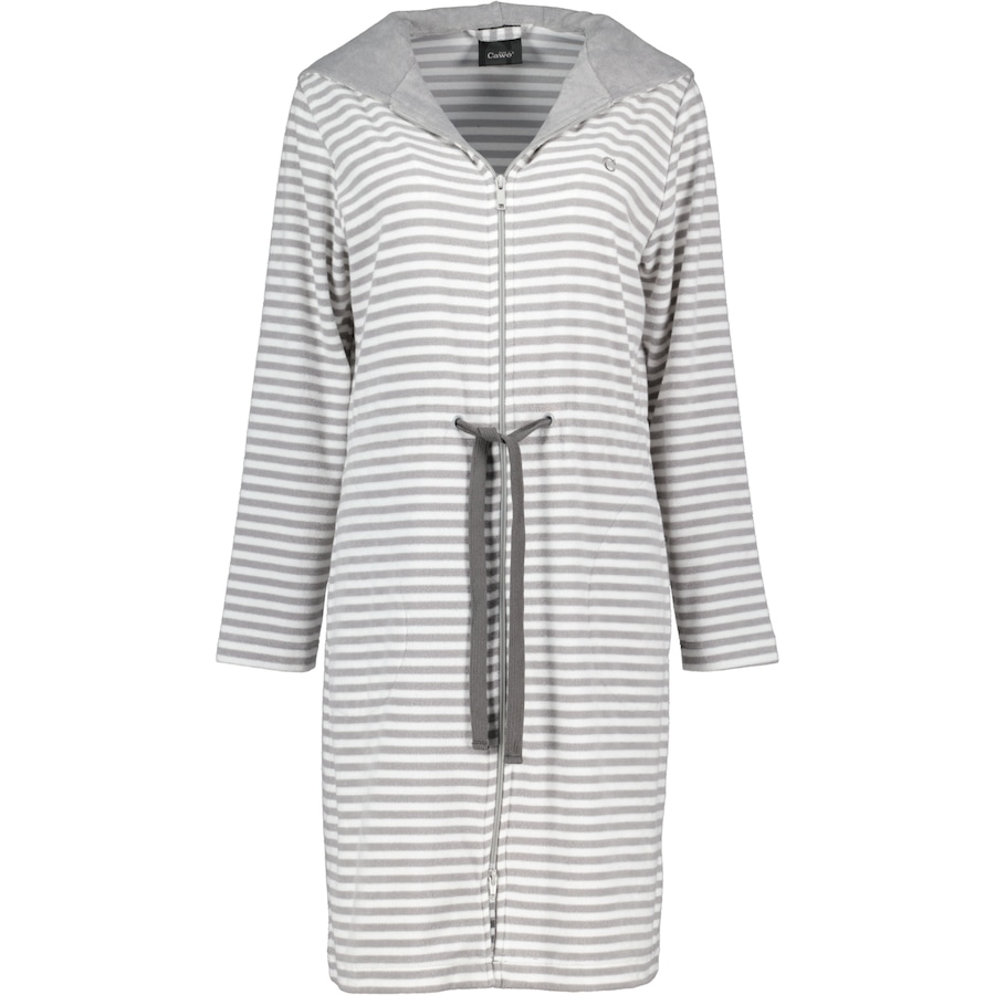 Cawö Bademäntel Damen Kurzmantel mit Kapuze Campus 834 platin - 76 XS