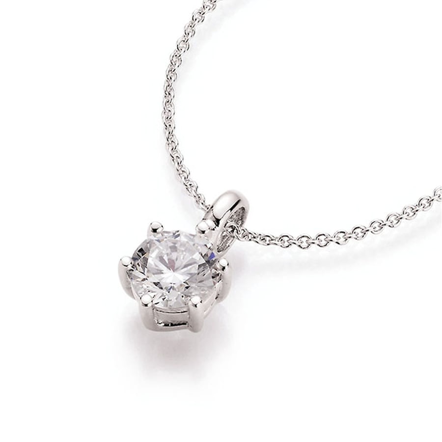 Smart Jewel Kette Zirkonia-Anhänger, Silber 925 Ø 0,07 cm Weiss Damen