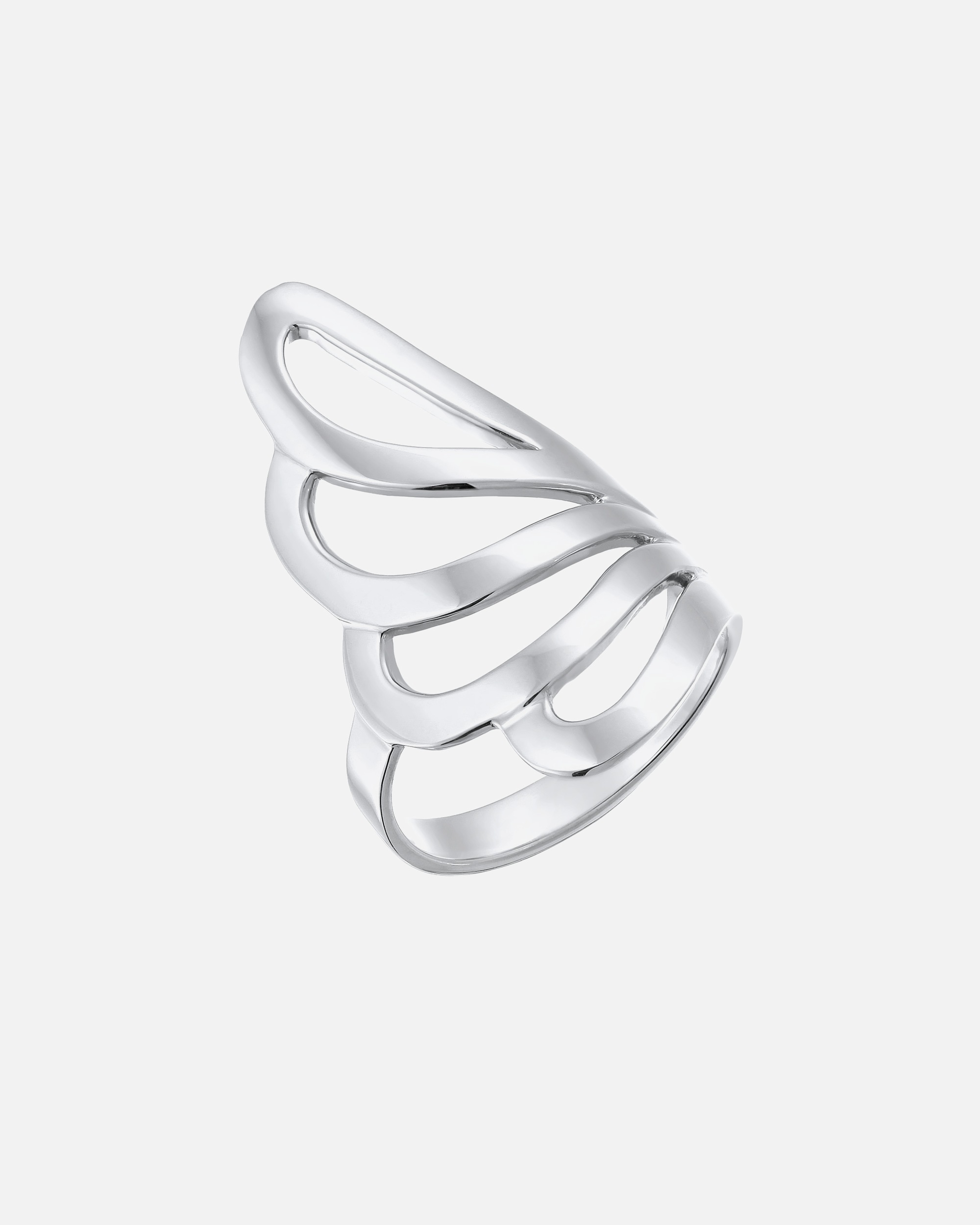 Ring für Weiblich Nenalina Basic Welle Geo Modern Schlicht 925 Silber 54