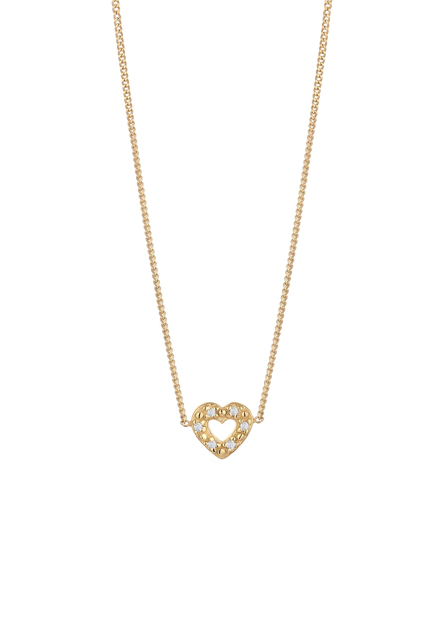 Elli DIAMONDS Herz Diamant Weiß Brillantschliff (0.005 ct) 375 Gelbgold 36 Damen