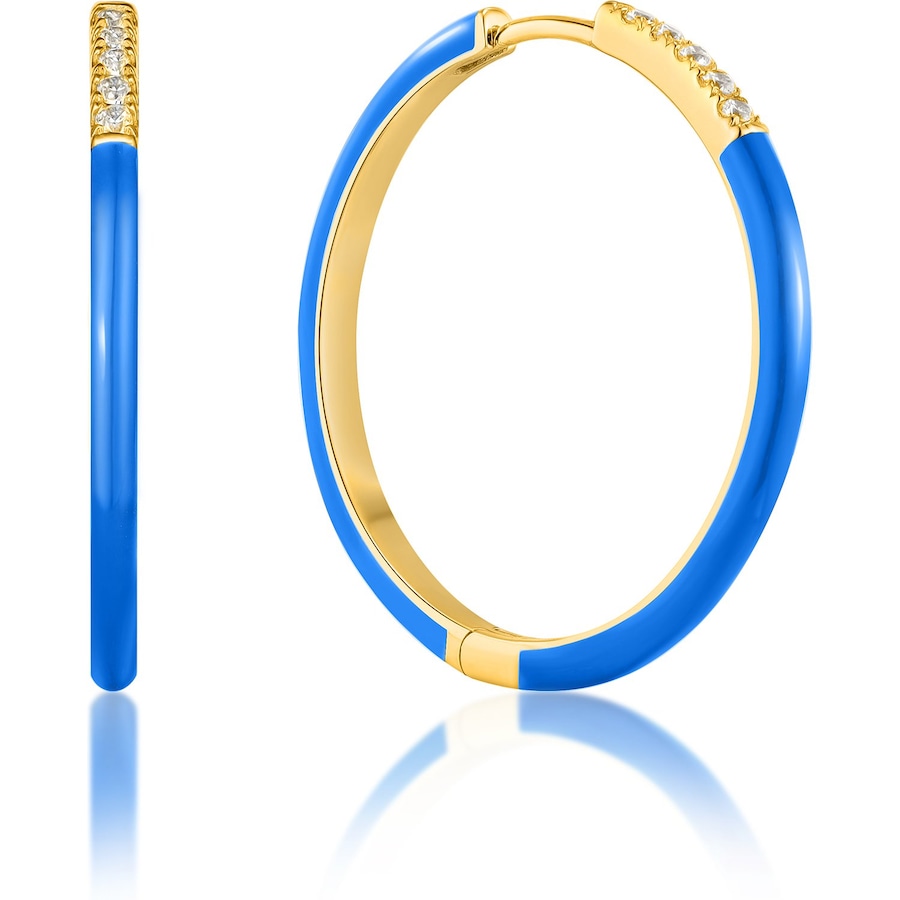 Ania Haie Creolen 925er Silber, Emaille blau Damen