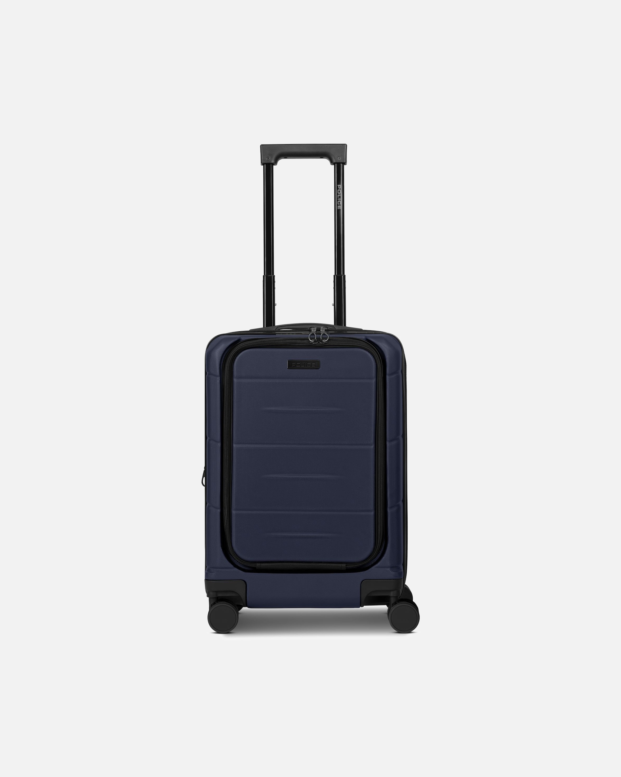 Handgepäckkoffer für Männlich Police London 4 Rollen Kabinentrolley 55 cm Laptopfach mit Dehnfalte dark navy