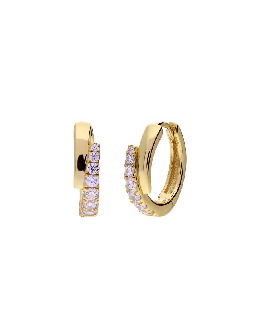 Lucardi Ohrringe 925 Silber - Gelbgold legiert Gold Damen