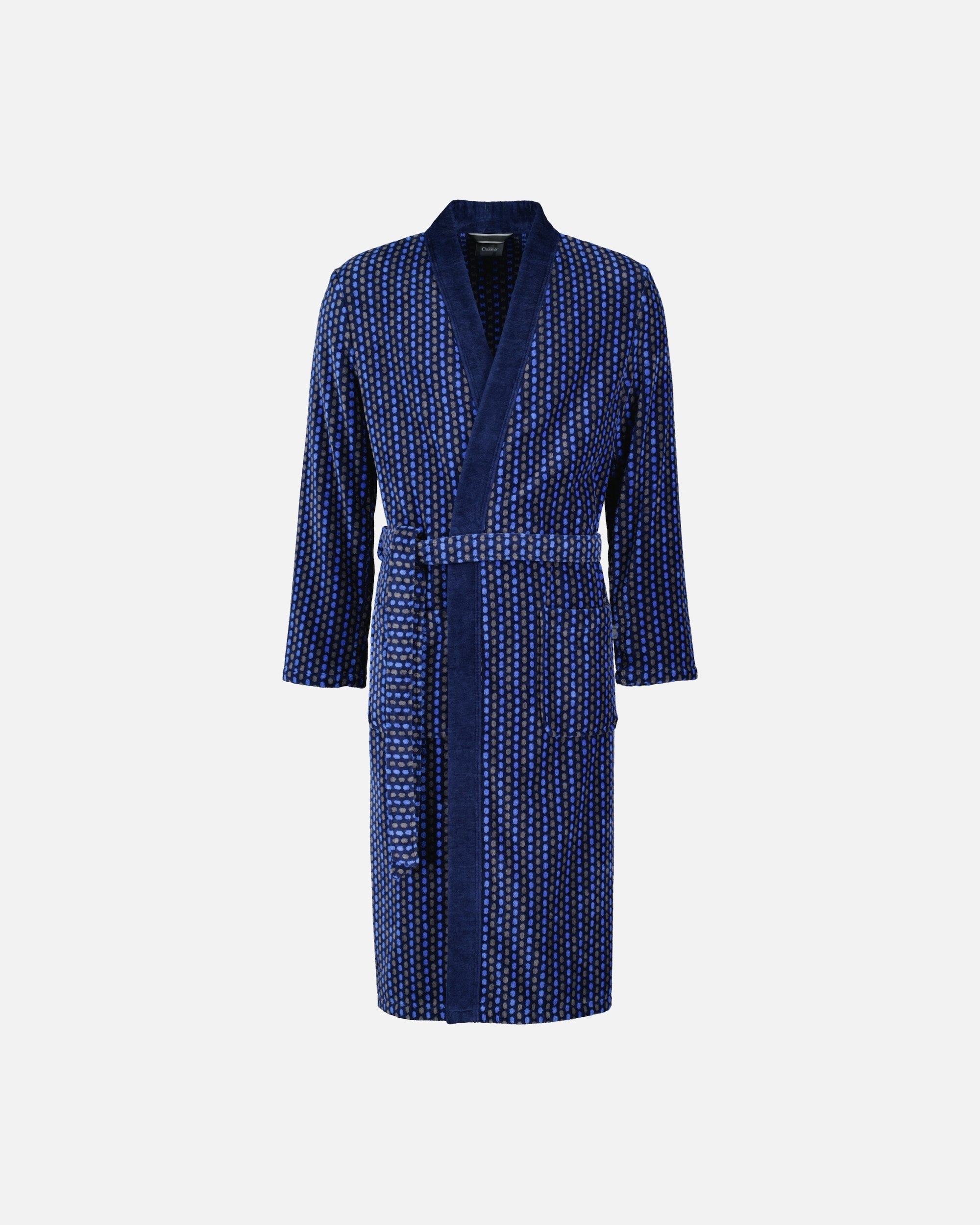 Bademantel für Männlich Cawö Cawö Bademäntel Herren Kimono Graphic 4851 blau - 11 L