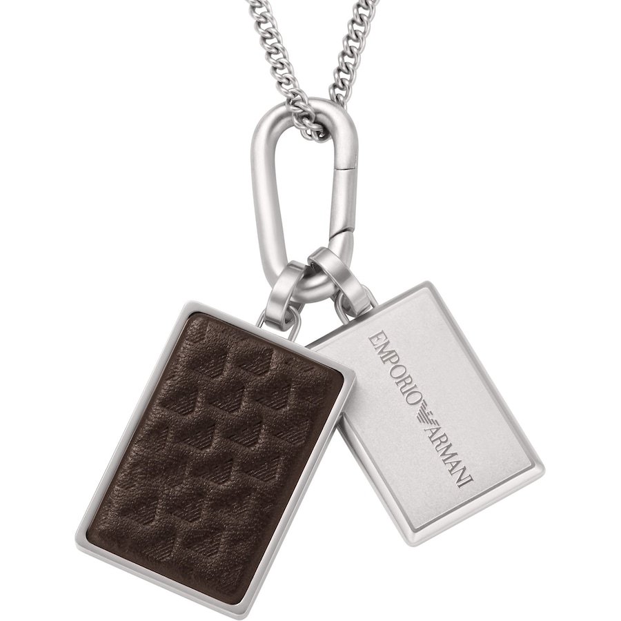 Emporio Armani Kette Edelstahl, Leder One Size Herren