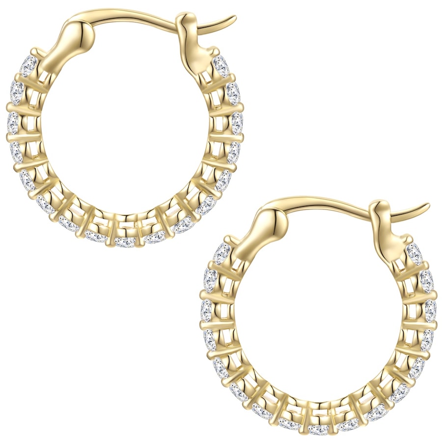 Glanzstücke München Creolen aus Sterling Silber in gelbgold mit Zirkonia 19,7 mm Damen