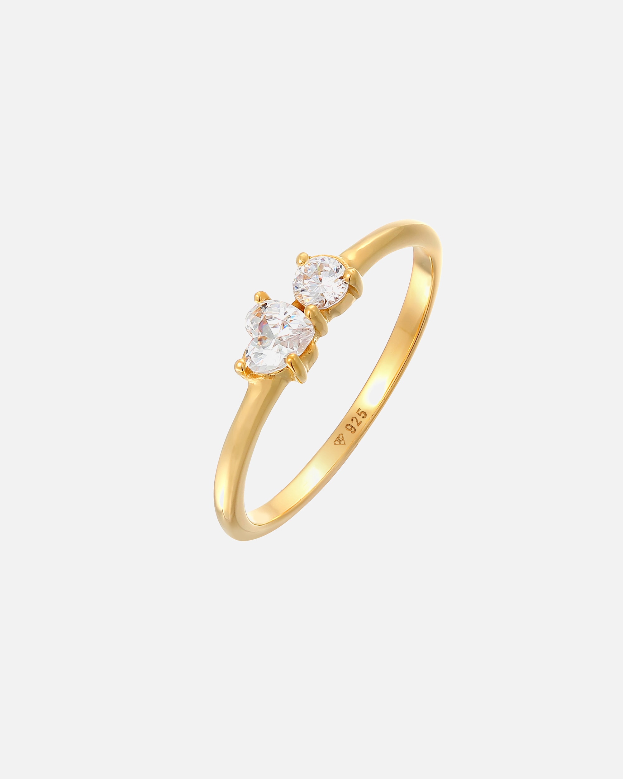 Ring für Weiblich Elli Herz Zirkonia Symbol Verlobung 925 Silber 58