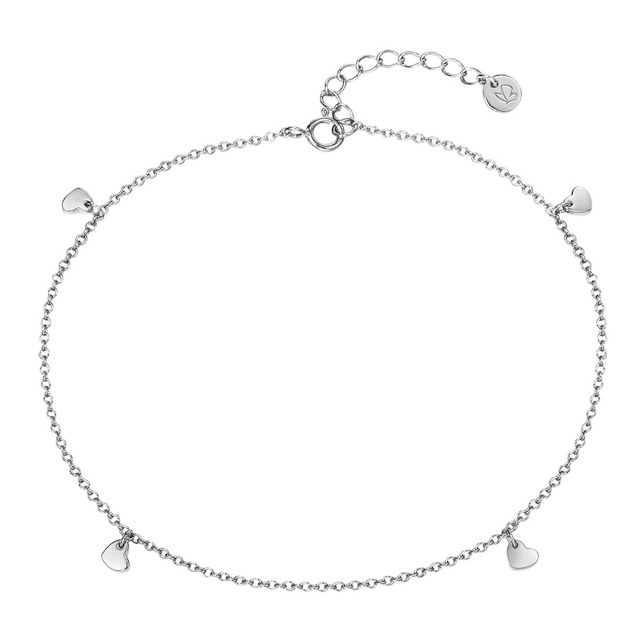 Glanzstücke München Fußkette Herz Sterling Silber in 22,0 cm Basiskette + 3,0 Verlängerung Damen