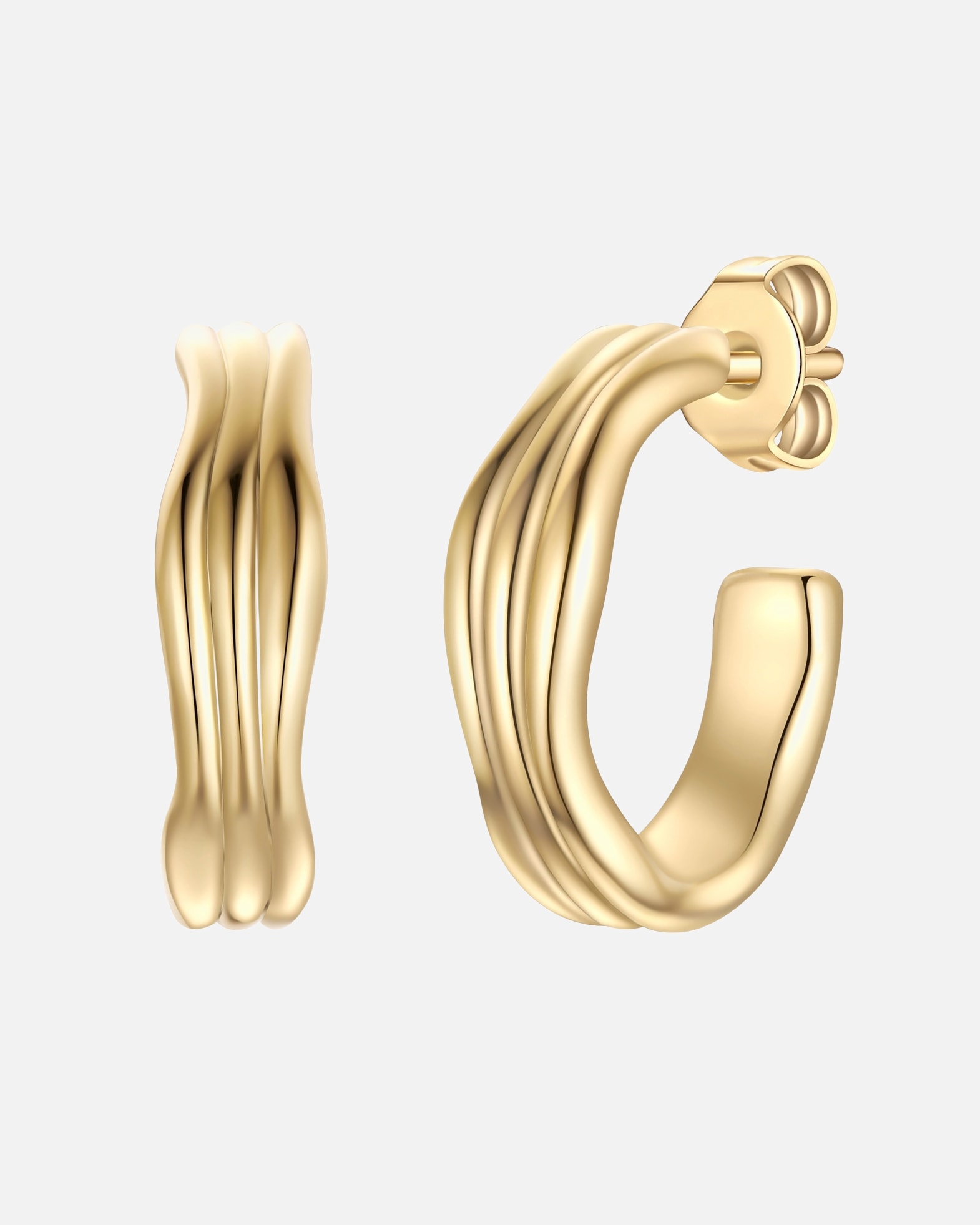 Creolen für Weiblich Glanzstücke München Creolen aus Sterling Silber in Gelbgold 18,1 mm