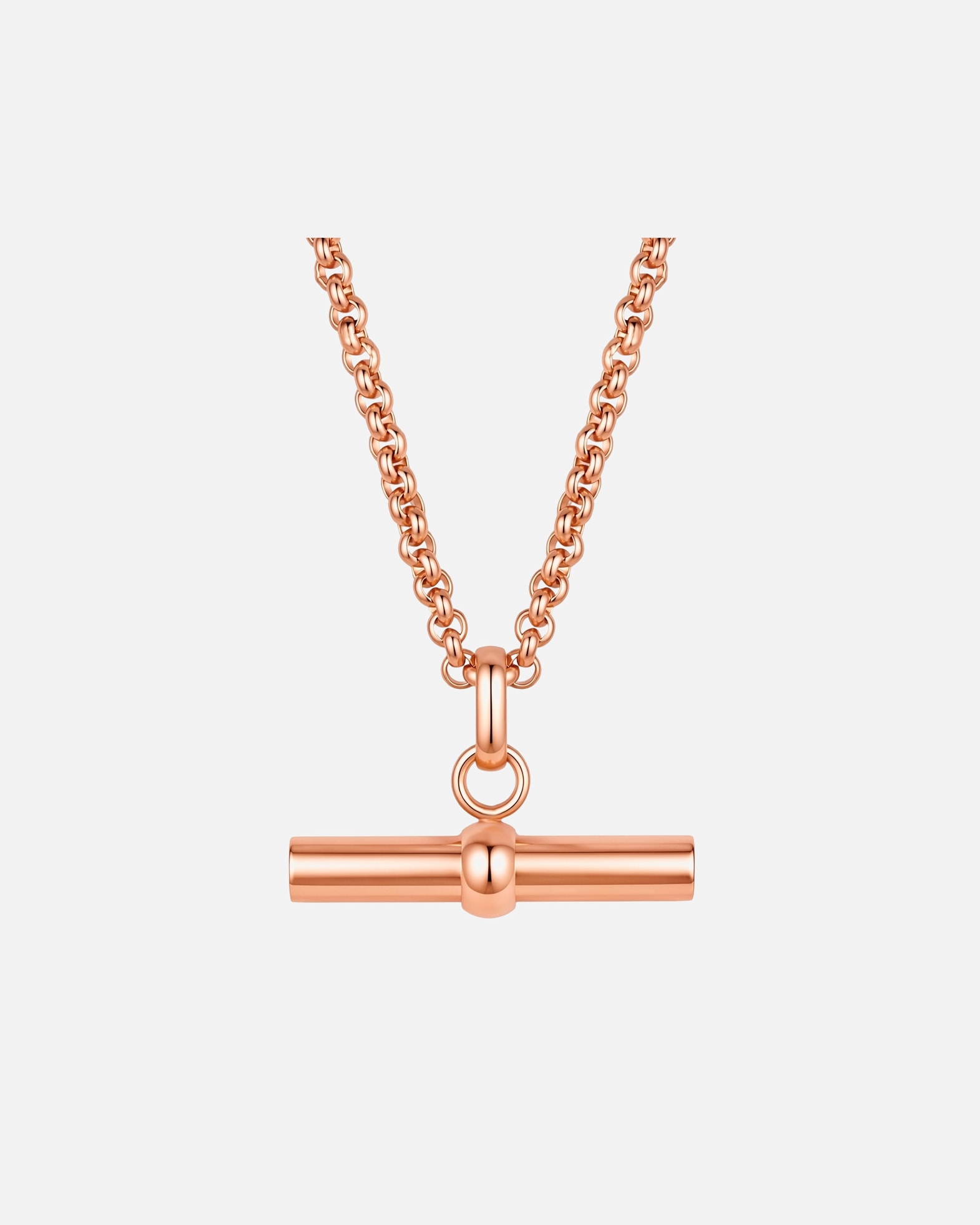 Halskette für Weiblich Lulu & Jane Halskette T-Bar aus Edelstahl in Roségold 50,0 cm Basiskette + 5,0 cm Verlängerung