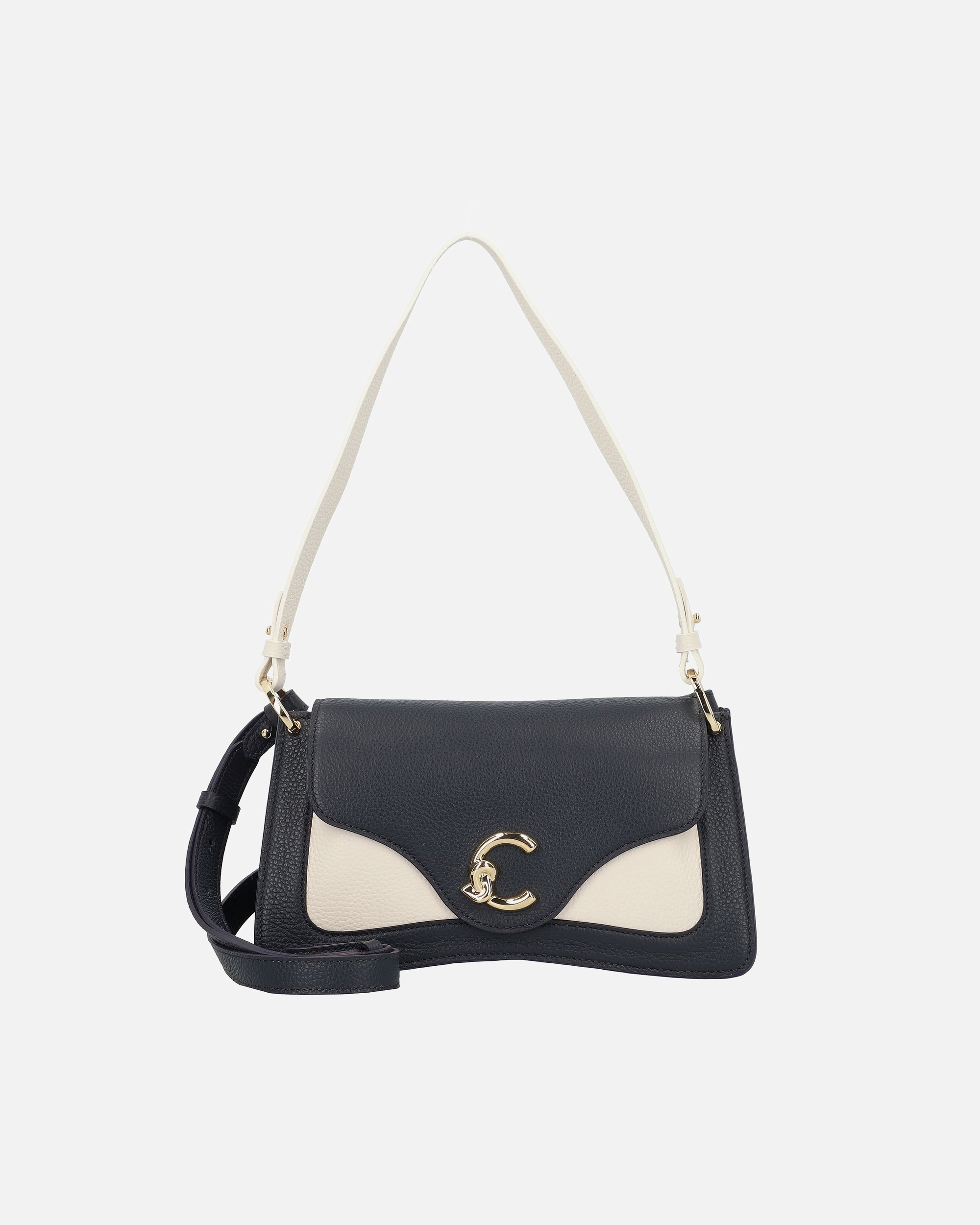 Clutch für Weiblich Coccinelle C-Me Schultertasche midnig.b-blanco