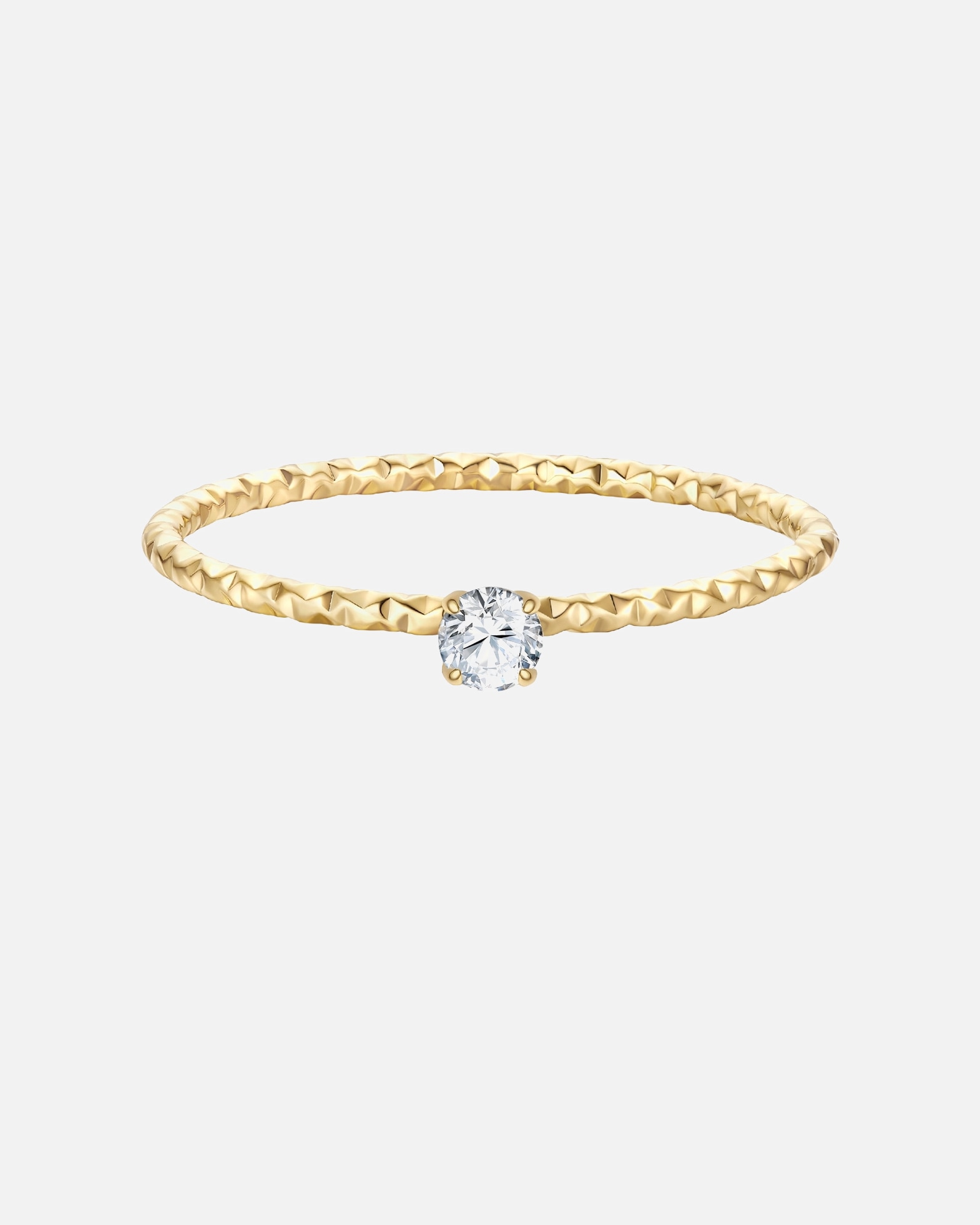 Ring für Weiblich Eastside Ring aus Edelstahl in Gelbgold mit Zirkonia 50