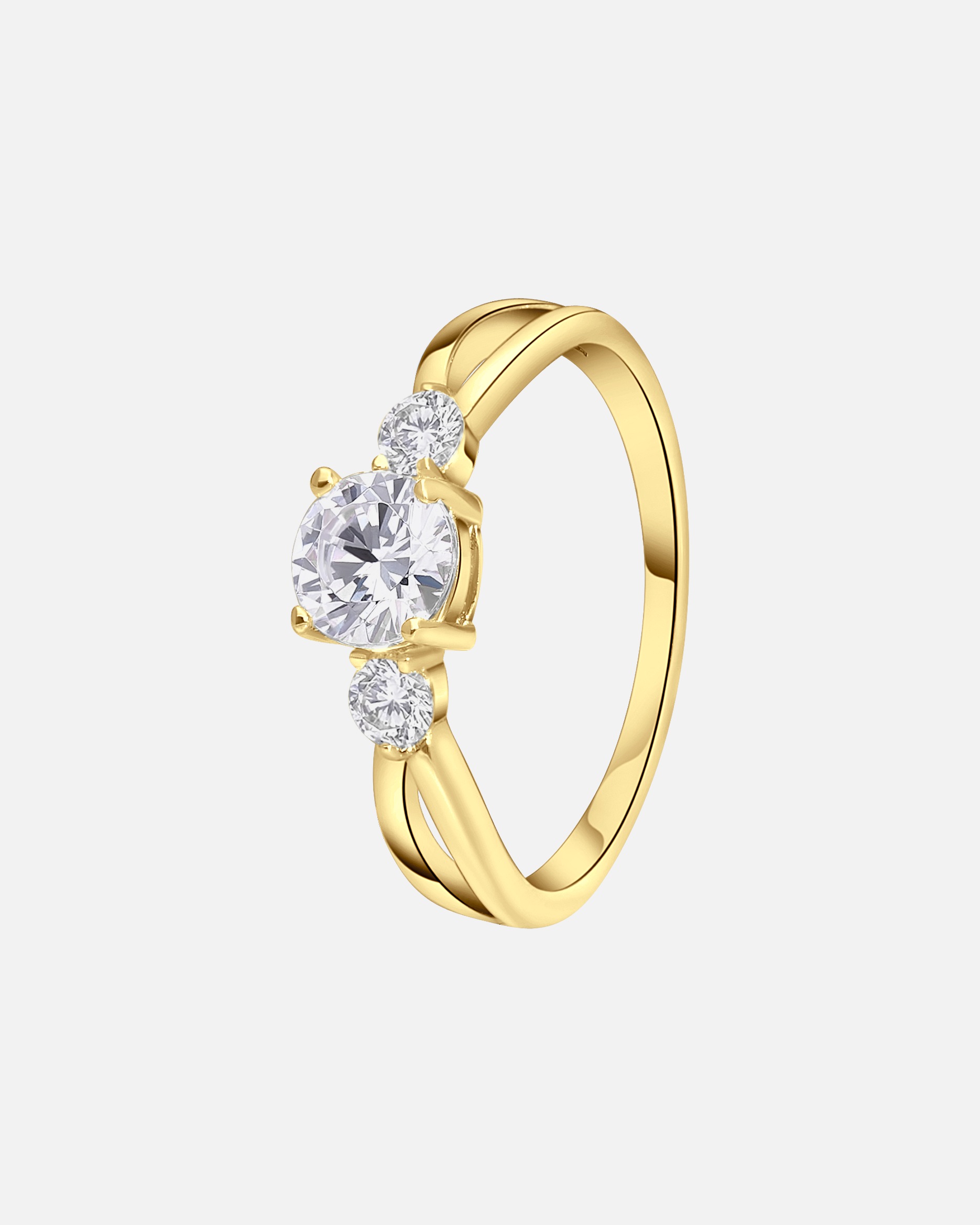 Ring für Weiblich Lucardi Ringe 925 Silber Gold - 52mm