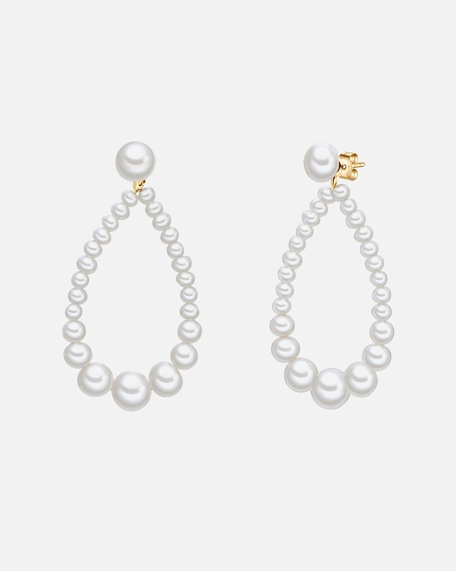 Ohrringe für Weiblich Valero Pearls Perlen-Ohrhänger Sterling Silber Süßwasser-Zuchtperle in gelbgold 49,7 mm