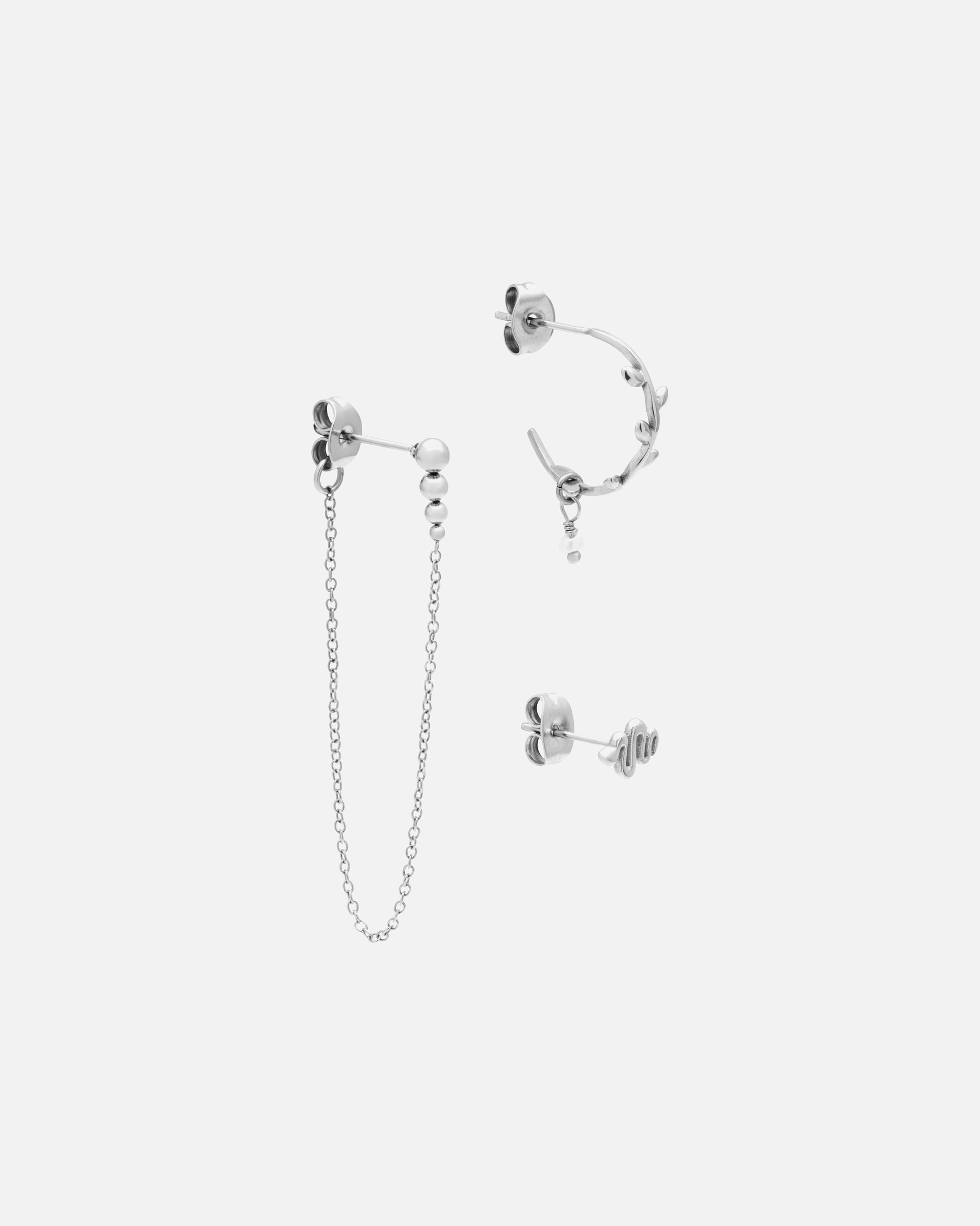Ohrringe für Weiblich A&C Oslo – Nordic Design Jewellery Default Brand Line Ohrhänger 'Steel - Miniature' silver