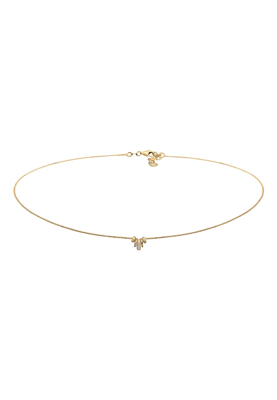 Elli Weiß 925 Sterling Silber, mit Kristallen von Swarovski goldfarben Damen