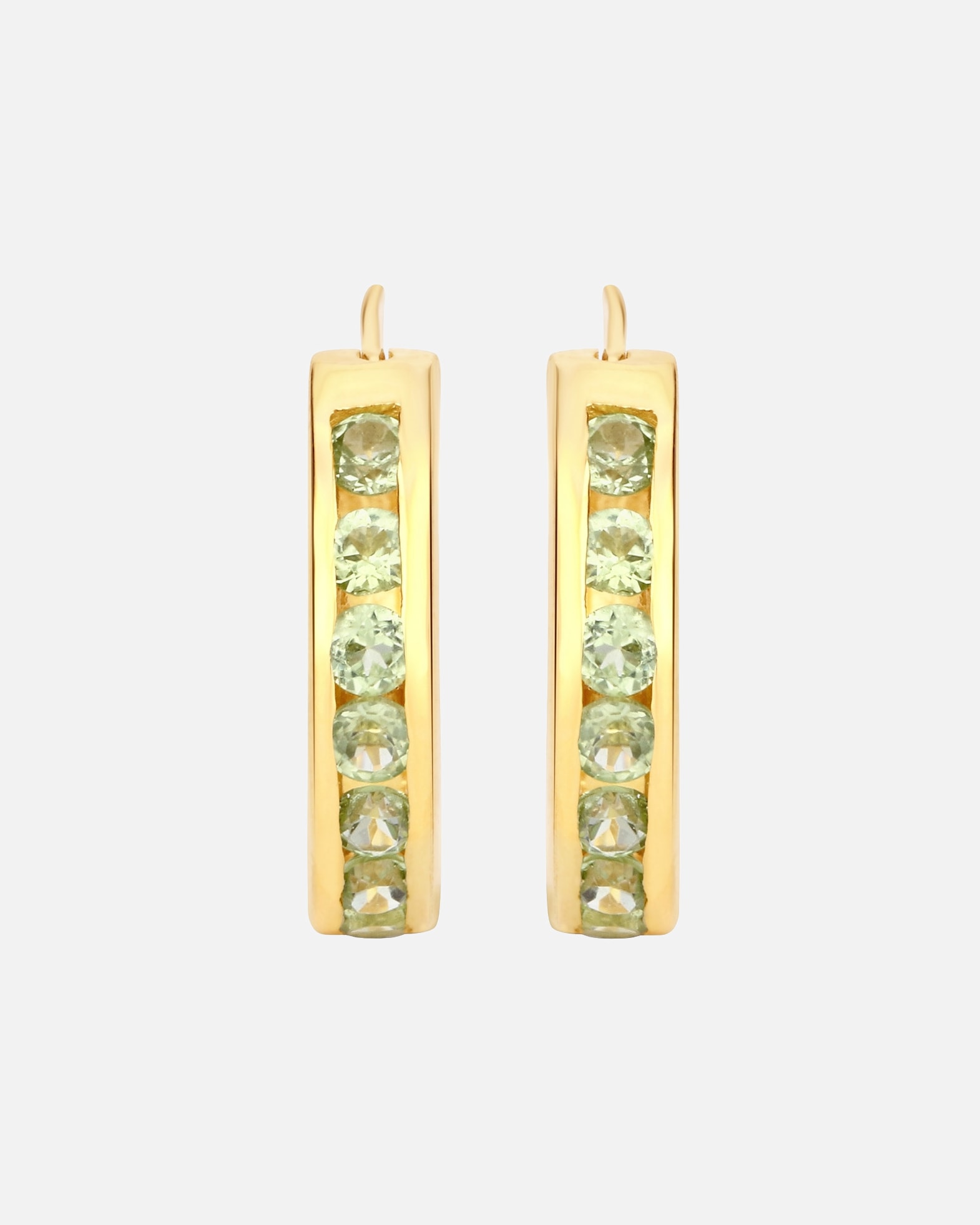 Creolen für Weiblich Rafaela Donata Ohrringe Sterling Silber Peridot in Gelbgold Green
