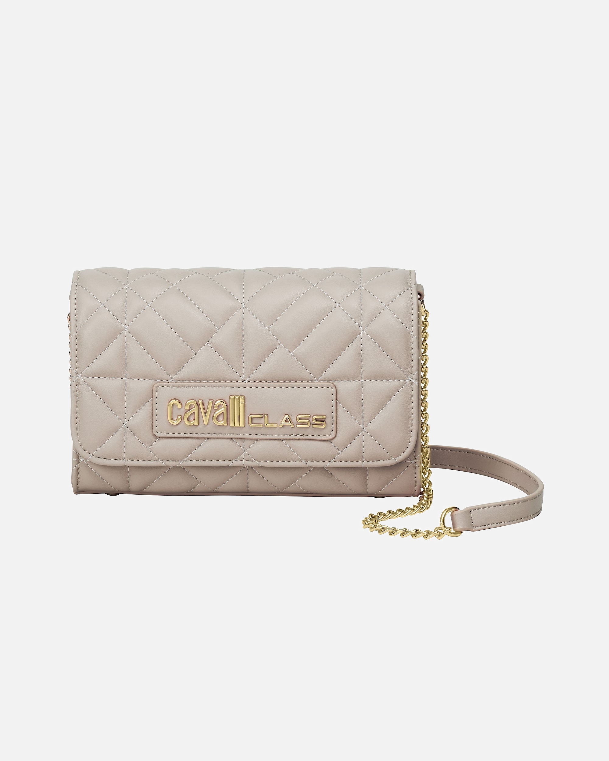 Clutch für Weiblich Cavalli Class Default Brand Line Umhängetasche Beige