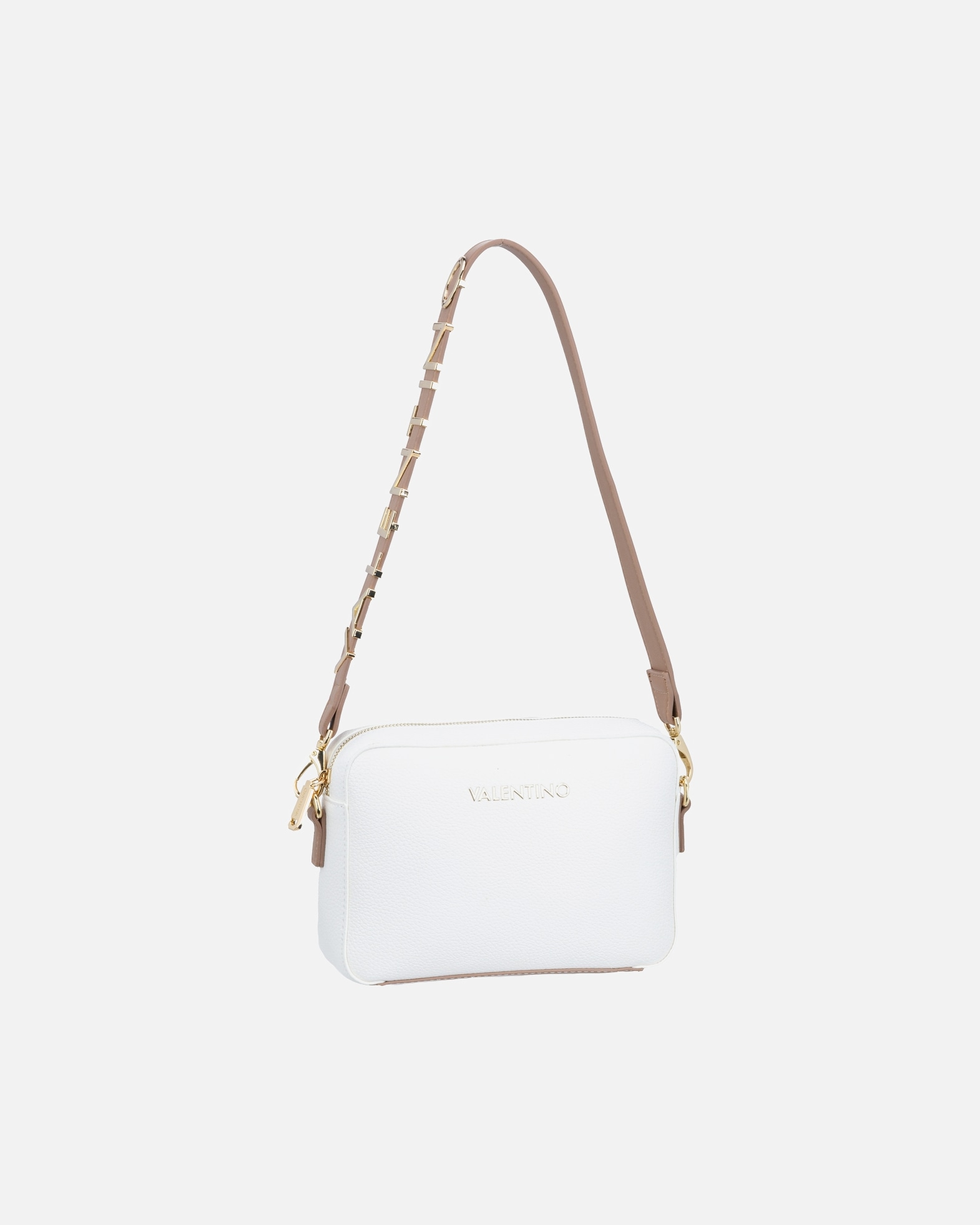 Umhängetasche für Weiblich Valentino Bags Handtasche Alexia 809 Bianco/Cuoio