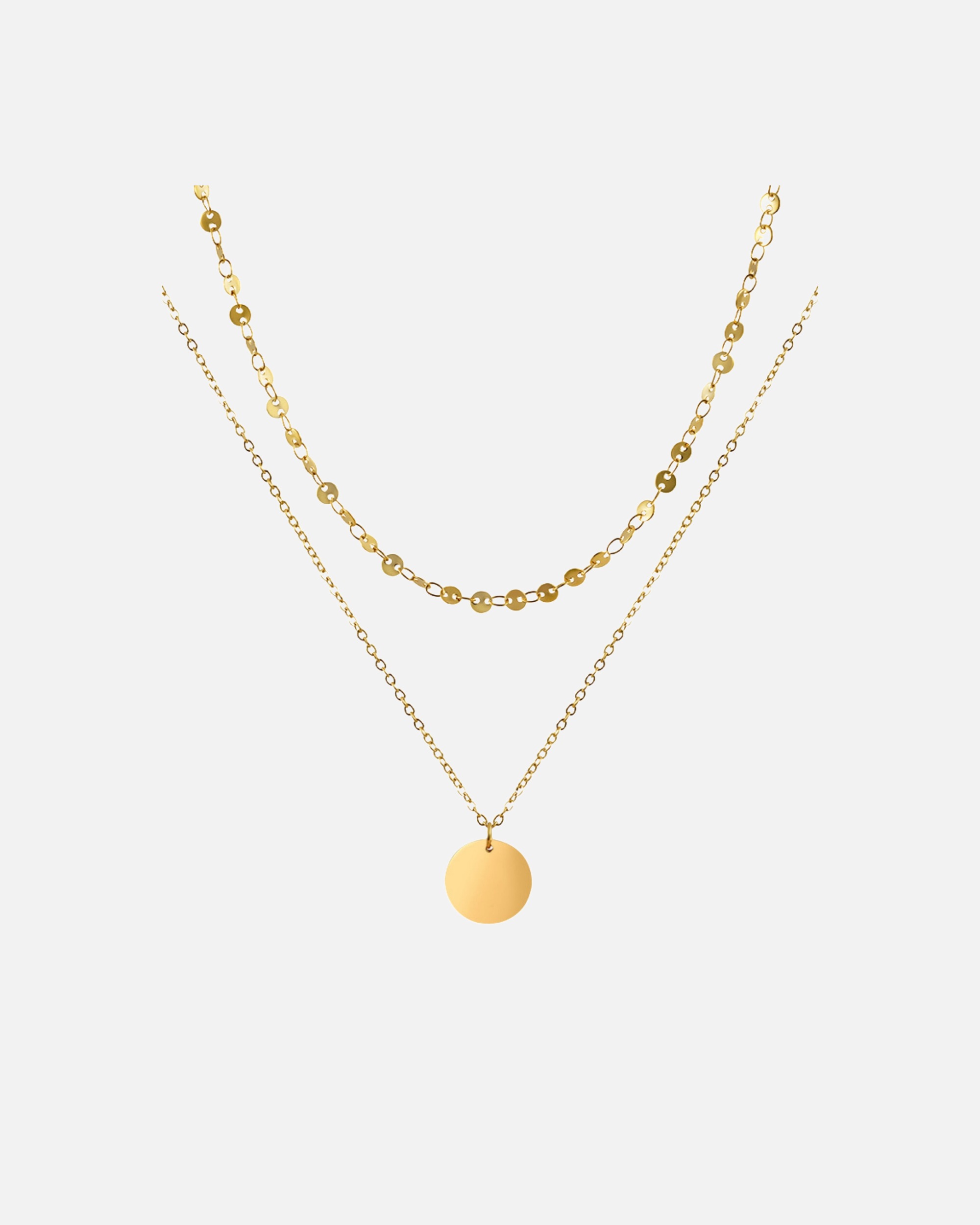 Halskette für Weiblich GOOD.designs Kette mit Anhänger mehrreihig mit Coin-Anhänger Gold