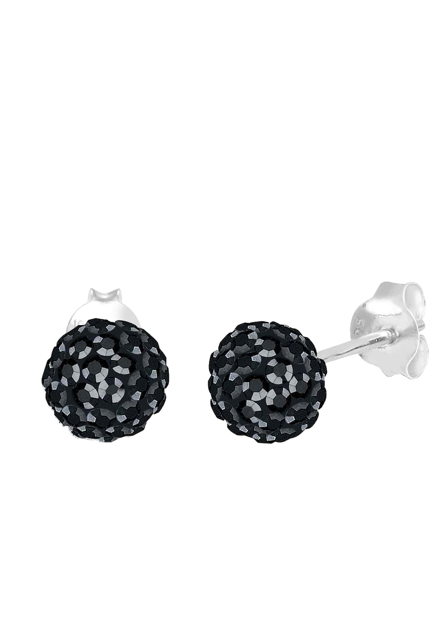 Elli Kugel Funkelnd 925 Silber, mit Kristallen von Swarovski Schwarz Damen