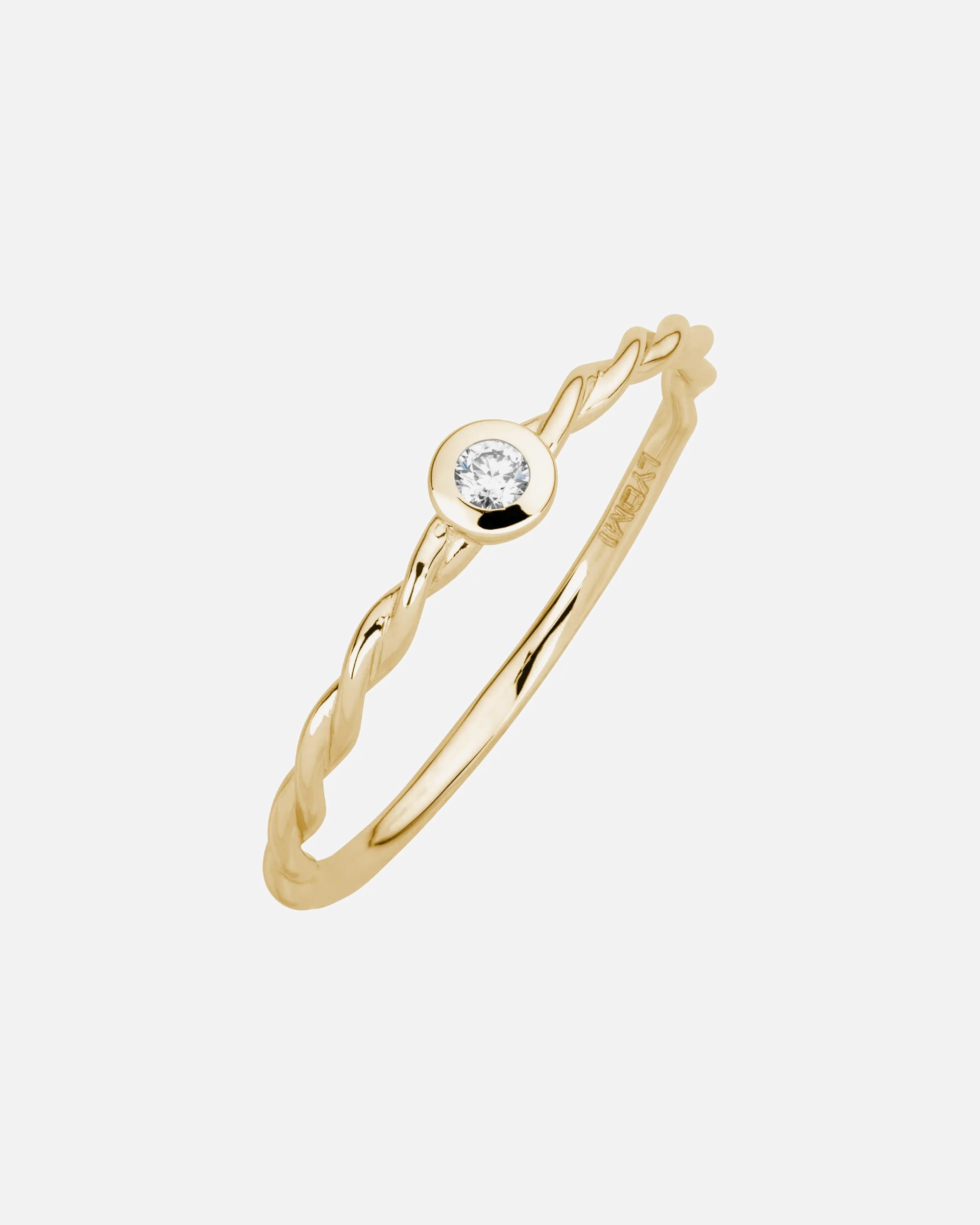 Ring für Weiblich Lyomi Default Brand Line Ring 585/- Gold Diamant Lab Grown weiß 0,04ct. 058 (18,5)