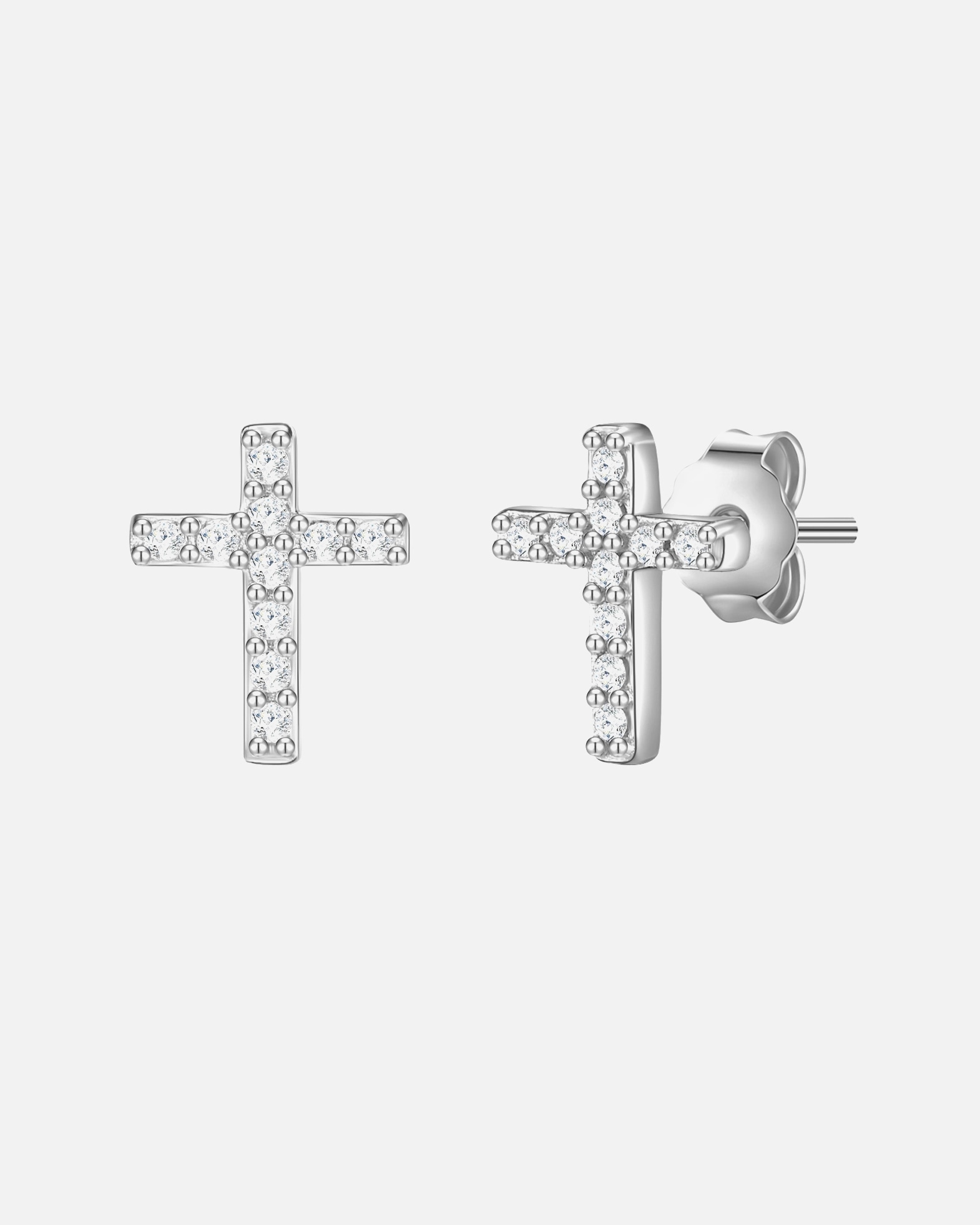 Ohrringe für Weiblich Glanzstücke München Ohrstecker Kreuz Sterling Silber Topas in Silber 7,9 mm