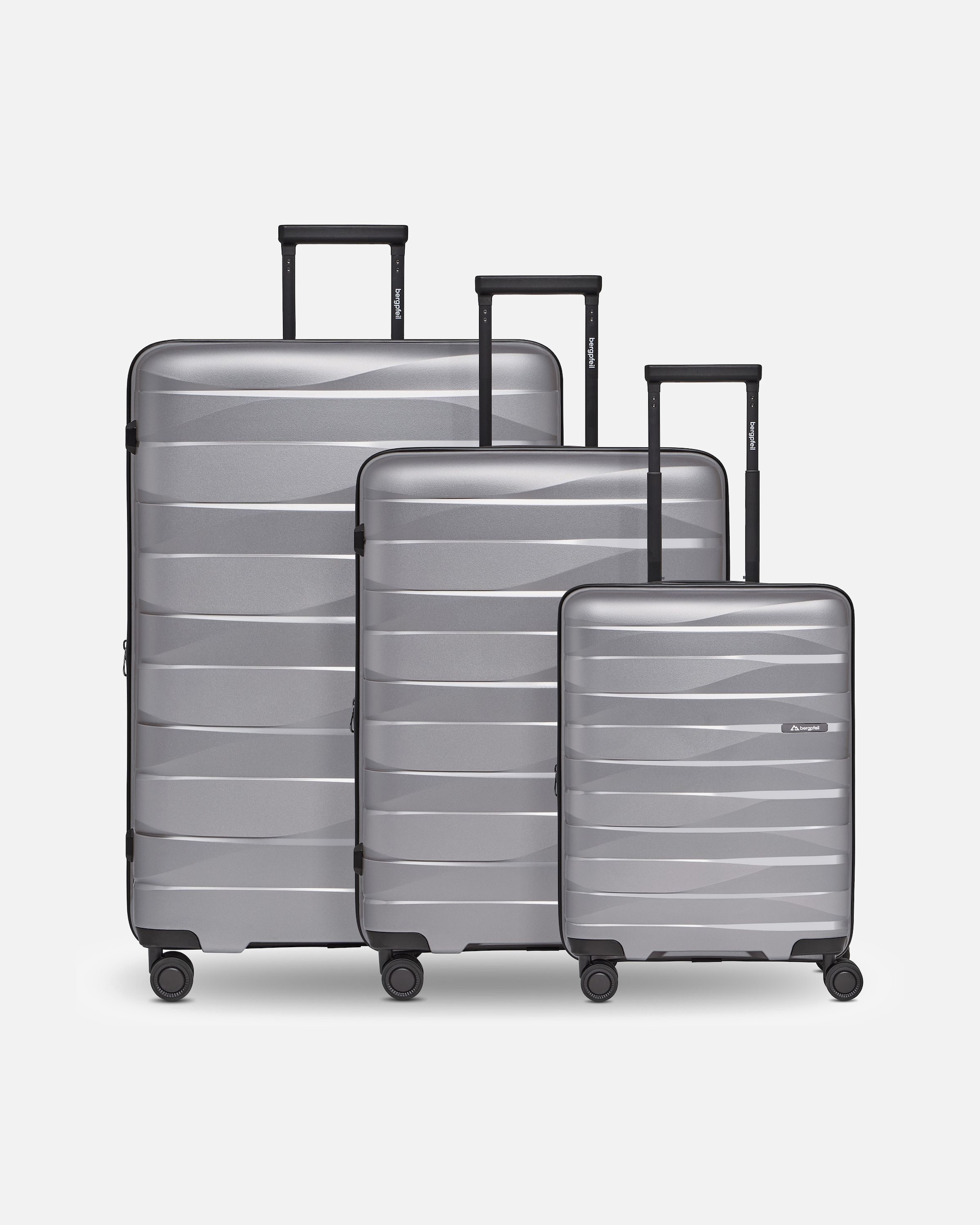 Koffer für Männlich bergpfeil Default Brand Line Travel 4-Rollen Kofferset 3-tlg. mit Dehnfalte arctic silver metallic