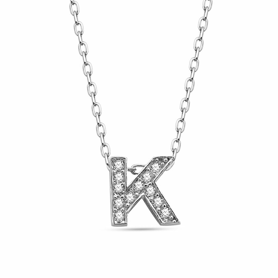 dKeniz Anhänger mit Kette 925/- Sterling Silber Zirkonia bunt 40cm+3cm Weiss Damen