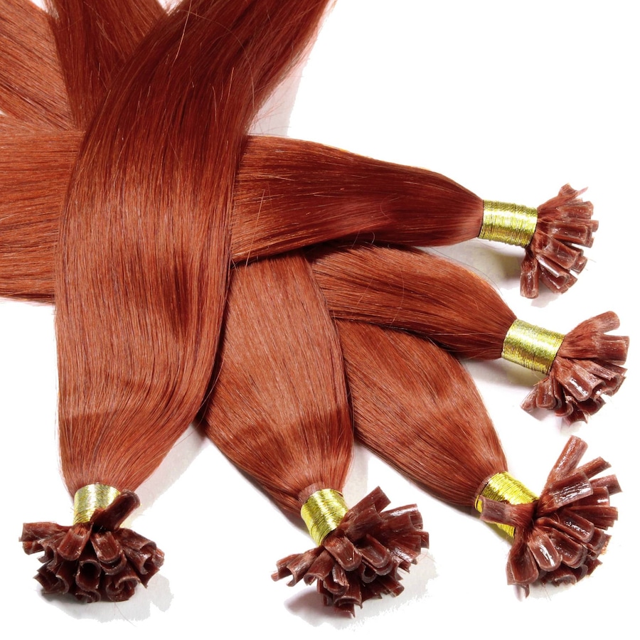 hair2heart Bonding Extensions Echthaar #8/43 Hellblond Rot-Gold 0,5g 60cm Braun Damen